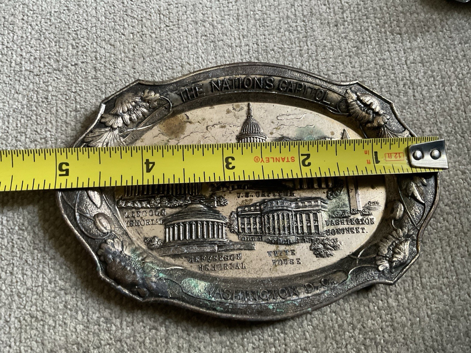 Nation’s Capitol Washington DC Trinket Dish-Occupied Japan Vtg Metal Tray