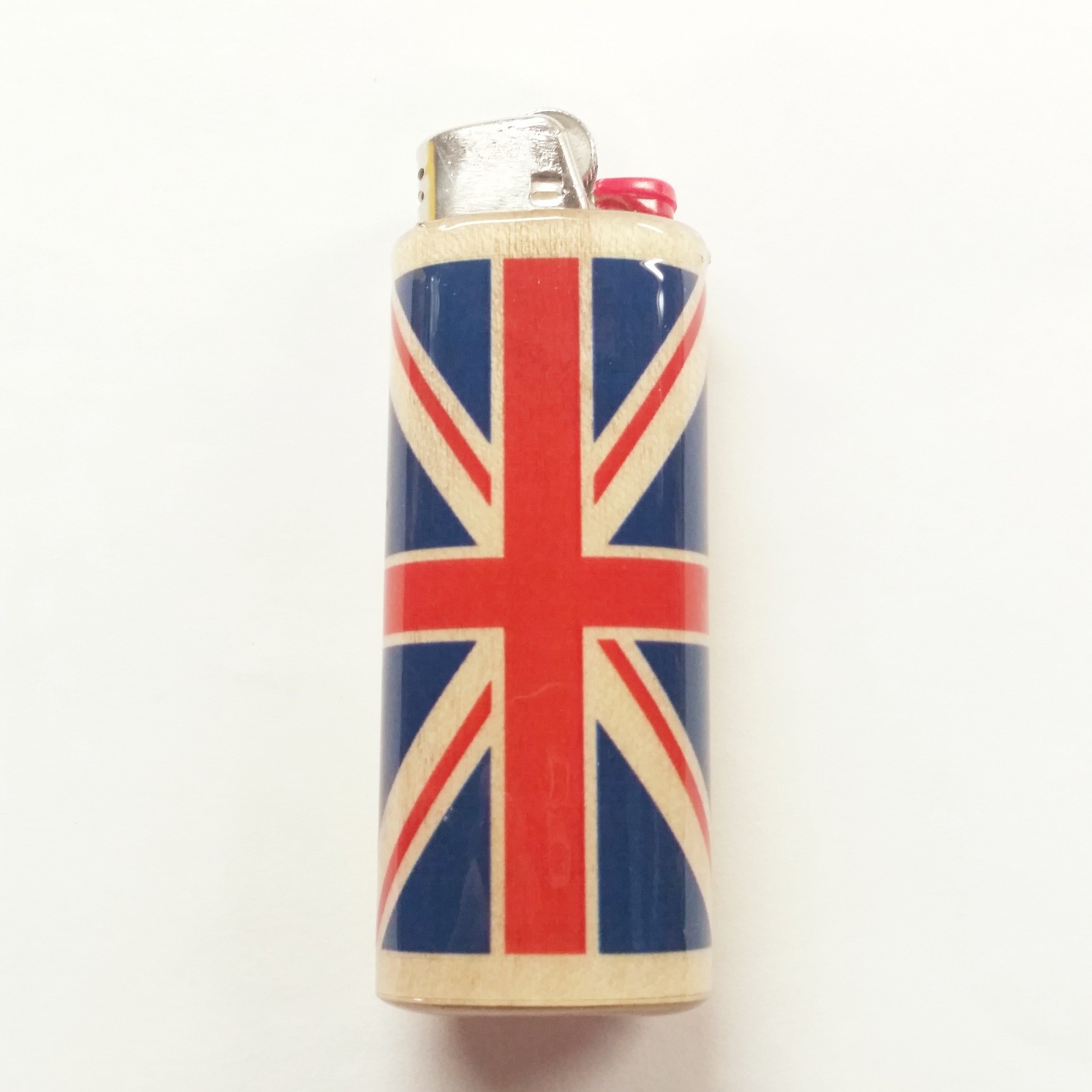 United Kingdom UK Flag Wood Lighter Case Holder Sleeve Cover Fits Bic Lighters