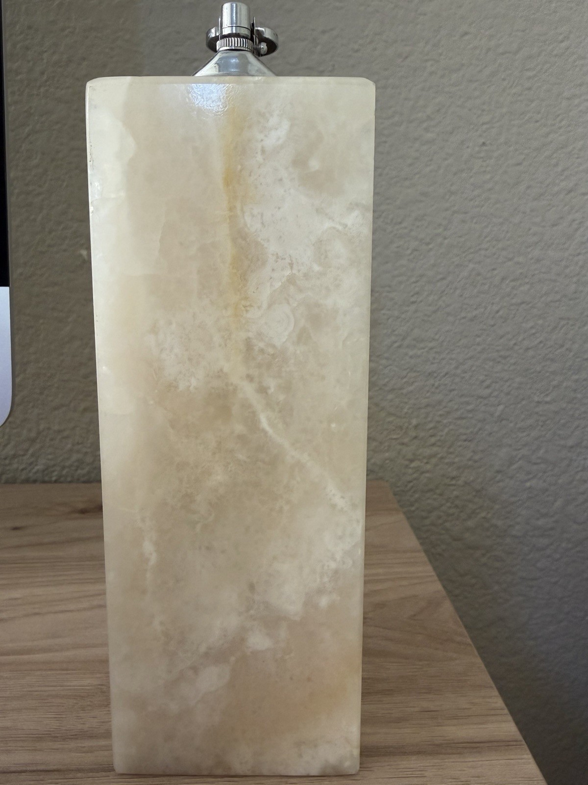 Alabaster Table Lighter Rectangular Marble Base 8 Inch