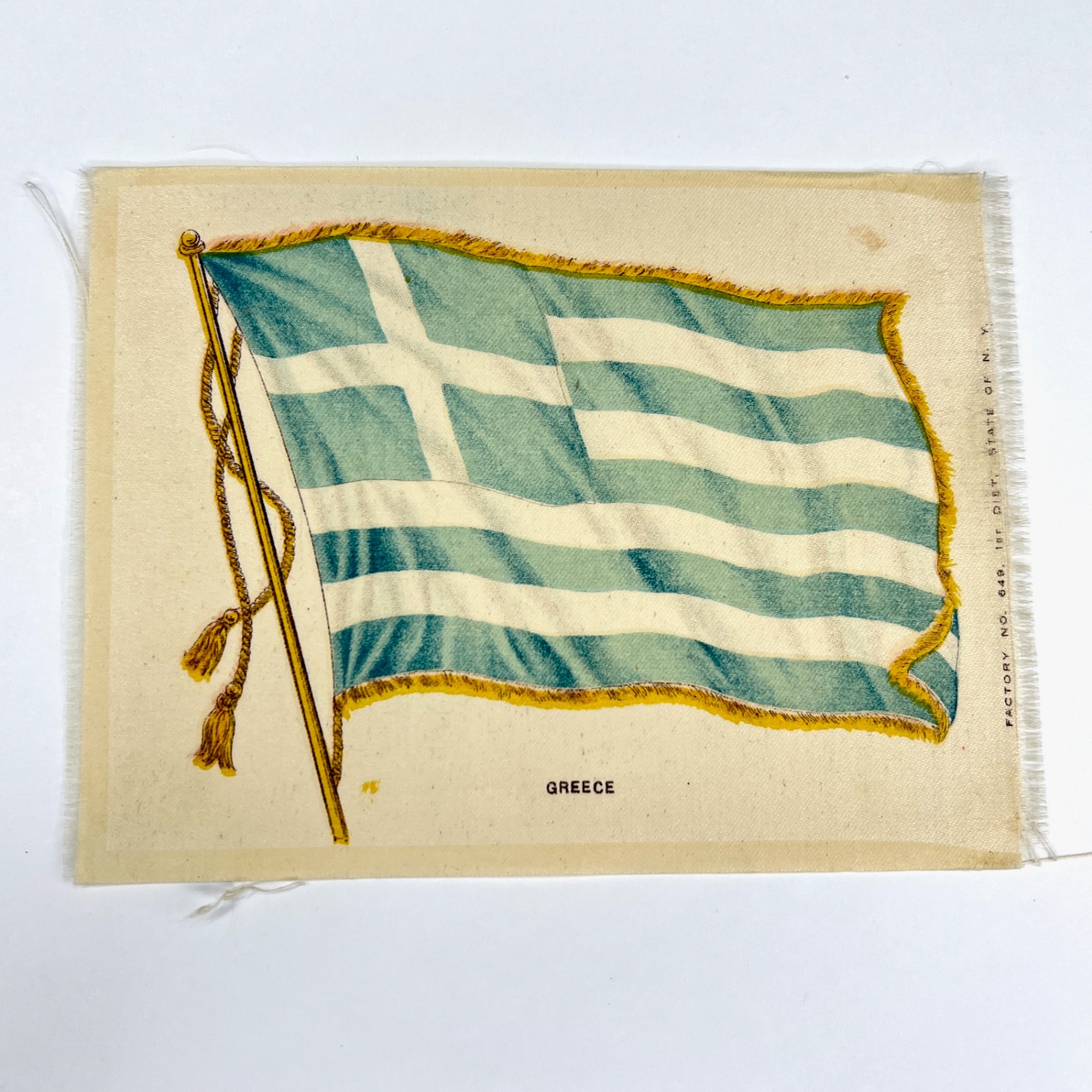 Set of 8 Premium 5″ x 6.25″ Tobacco Silks with Flags of World Countries c1910