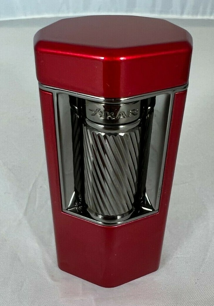Xikar Meridian Triple Soft-Flame Lighter Red and Gunmetal 600RD BRAND NEW