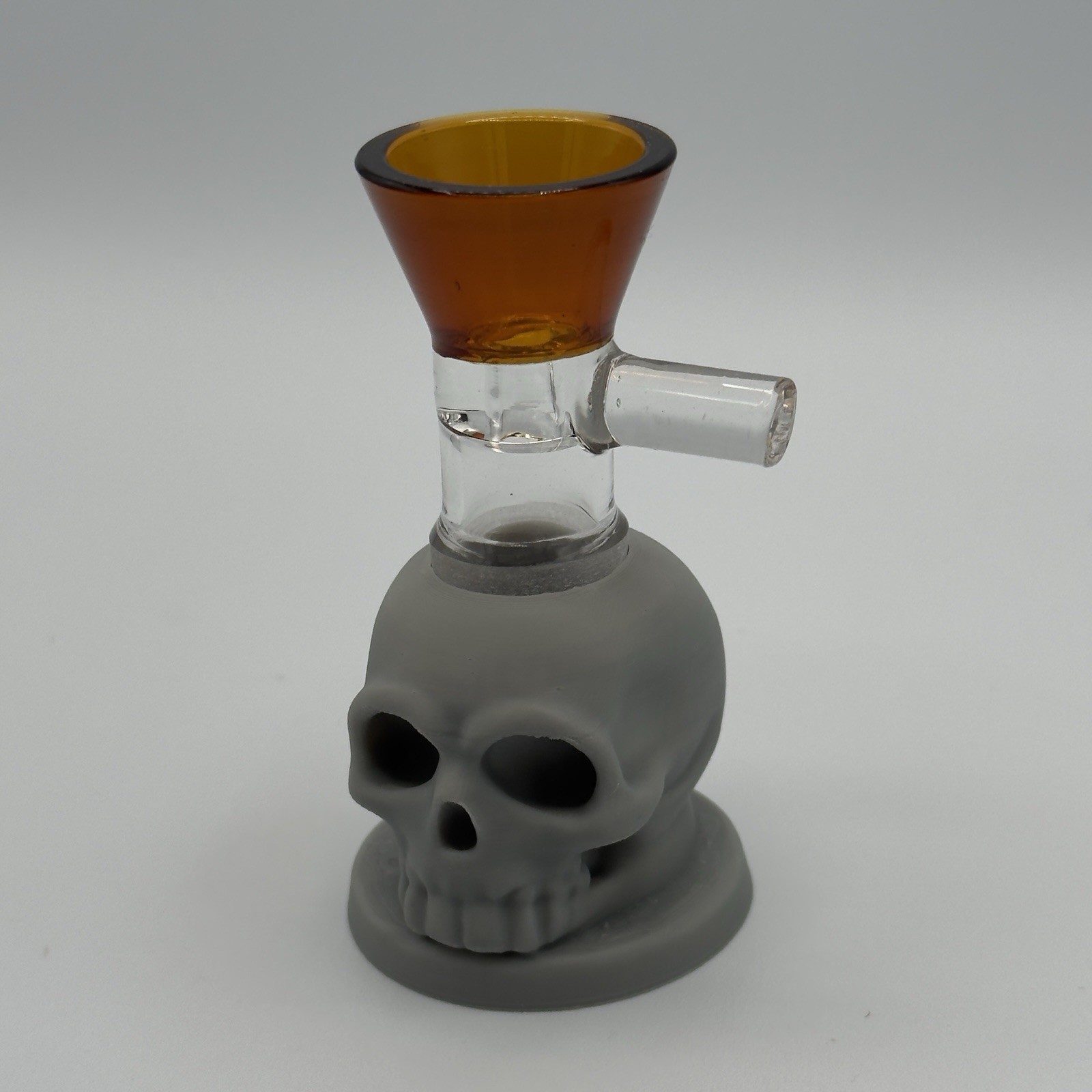 18mm Slide Bowl Stand Display Holder Skull Head – Made In USA – Grey