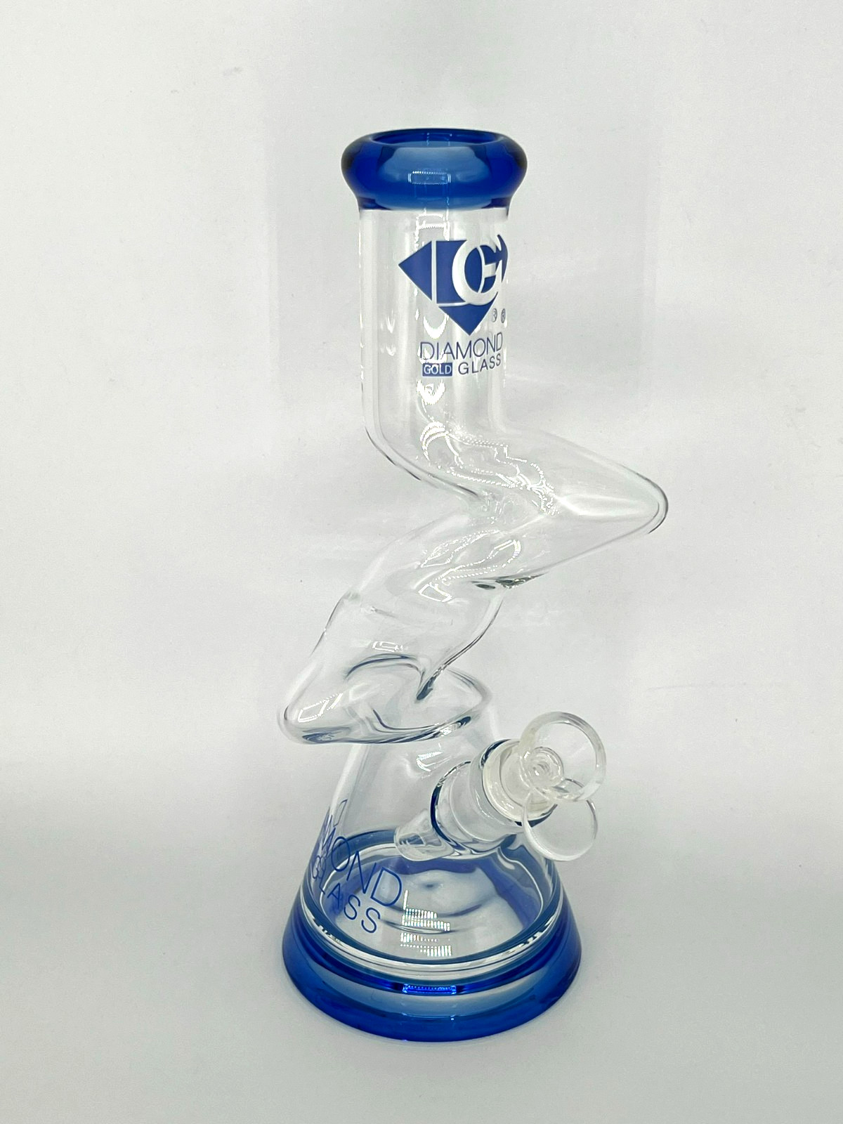 10″ DIAMOND GLASS ZONG ZIG ZAG BEAKER BONG PIPE BOROSILICATE THICK GLASS-2 GIFTS