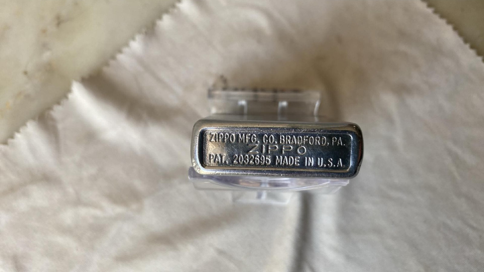 RARE Vintage 3 Barrel Hinge Blank Chrome 16 Hole Zippo Lighter Patent 2032695