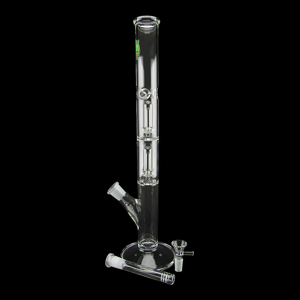 16” Double Showerhead Perc Straight Tube Water Pipe