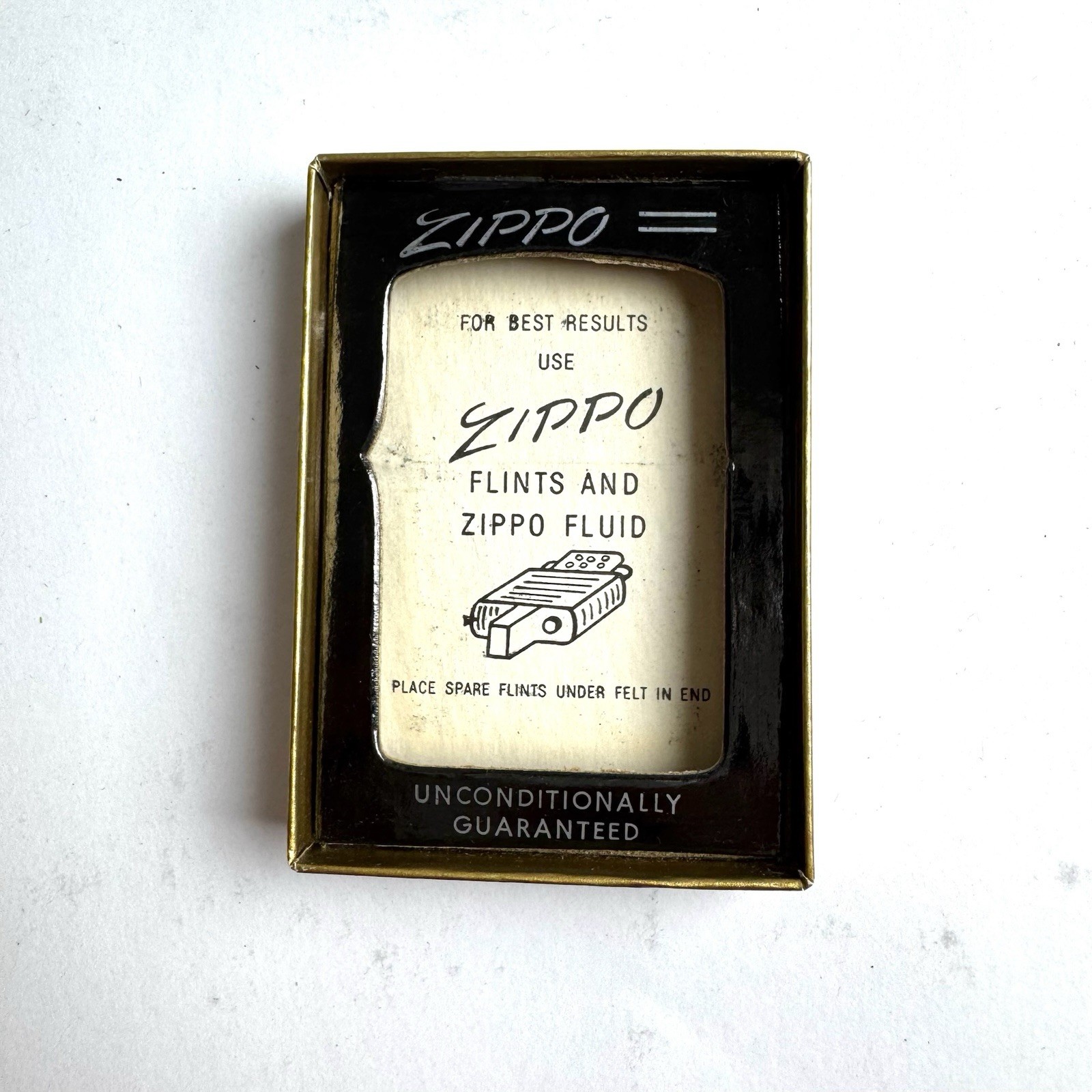 zippo lighter No. 200 Brush Finish in original box 1965 UNTESTED