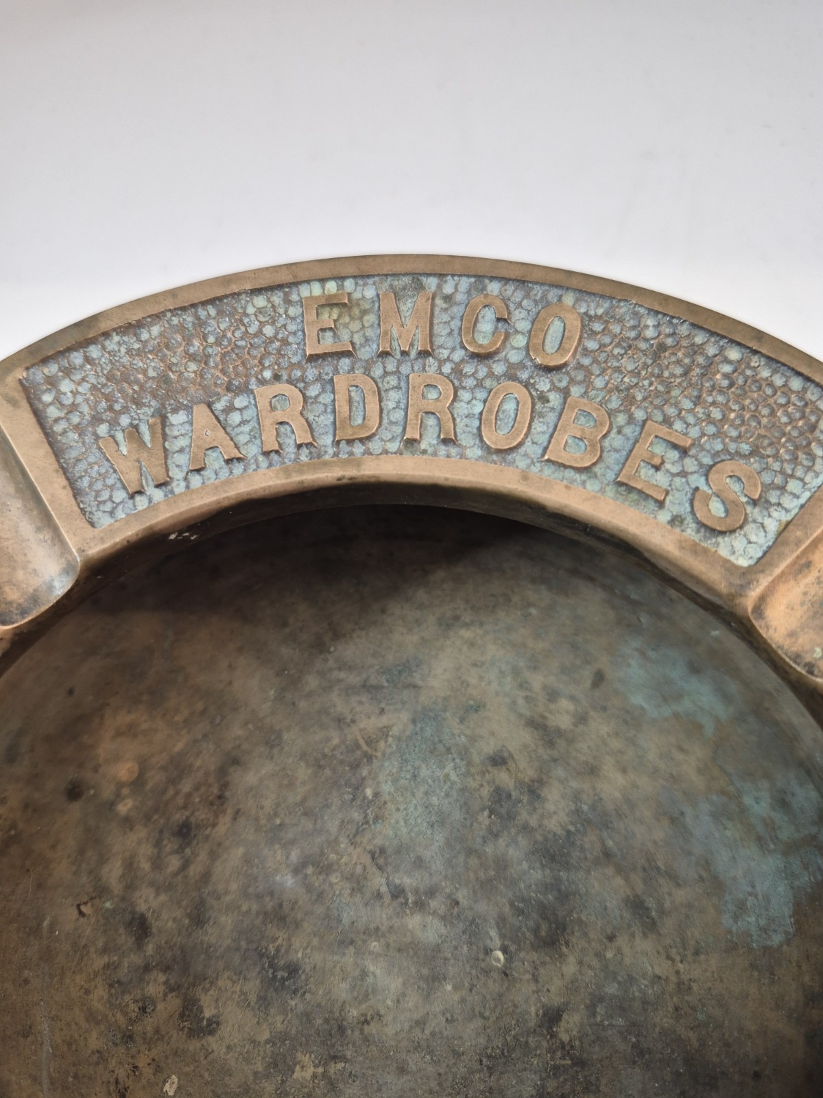 Kansas City EMCO Wardrobes Industrial MCM Heavy VTG Solid Brass Ashtray -5lbs