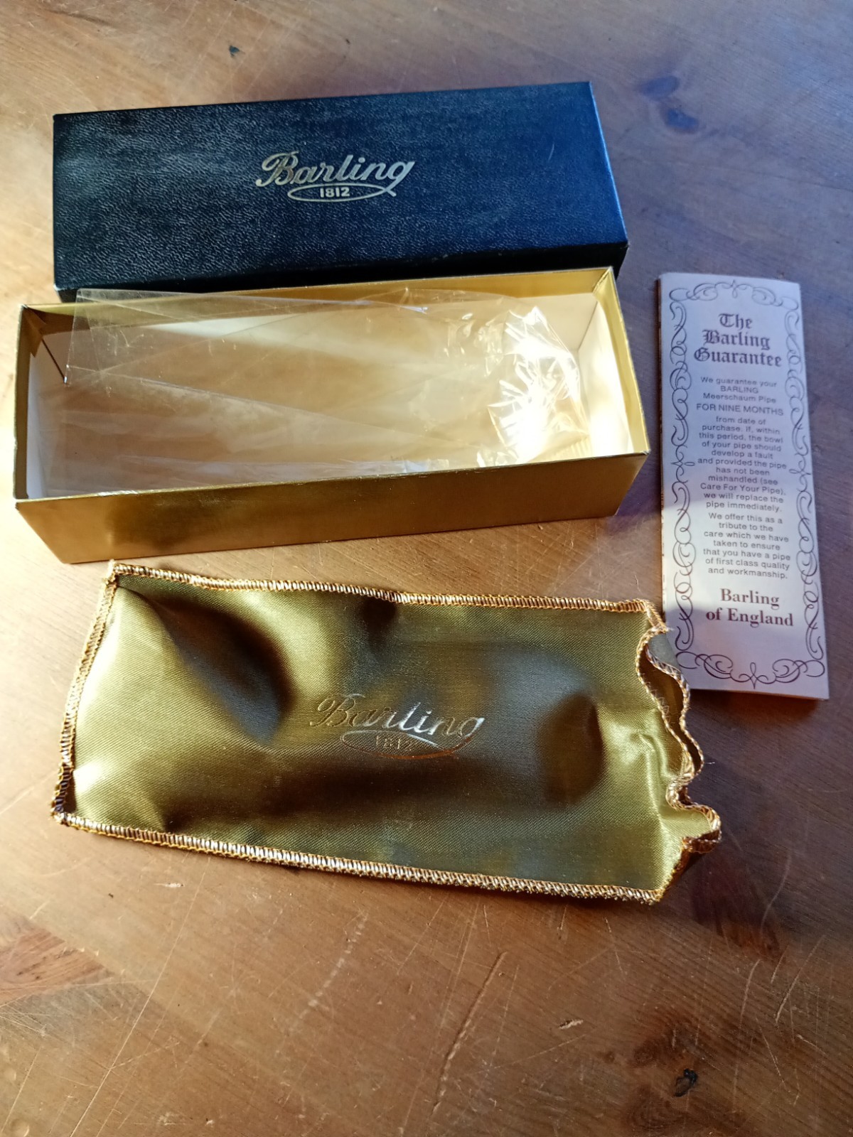 Barking 1812 Smoking Pipe Box Empty Cloth Case Guarantee Etc Golden Emperor Sku7