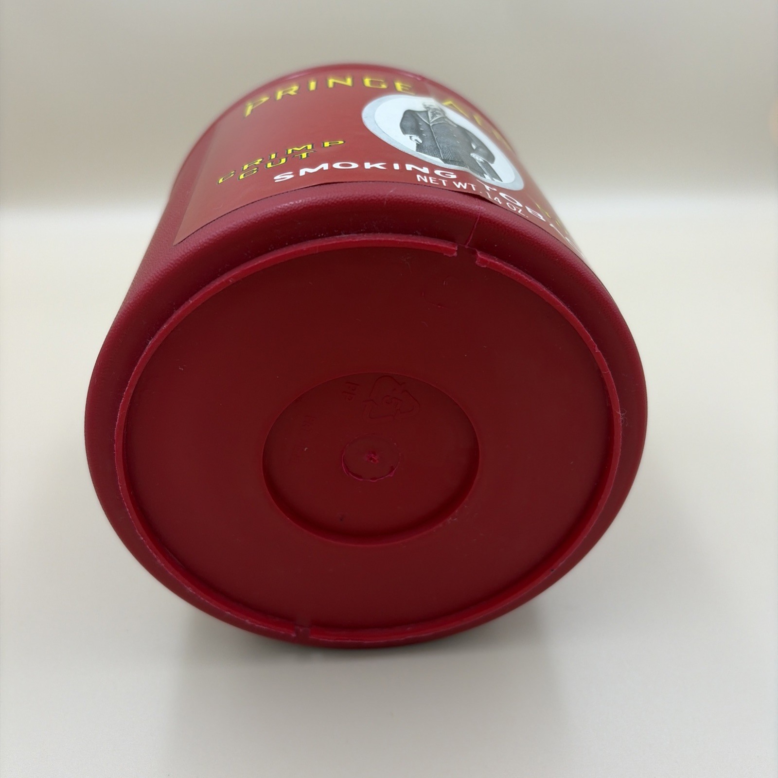 PRINCE ALBERT Smoking Tobacco Red Plastic Canister w/lid 14oz EMPTY. Vintage