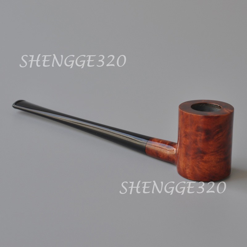 Briar Root Wooden Tobacco Pipe Poker Churchwarden Smooth Surface Straight Stem
