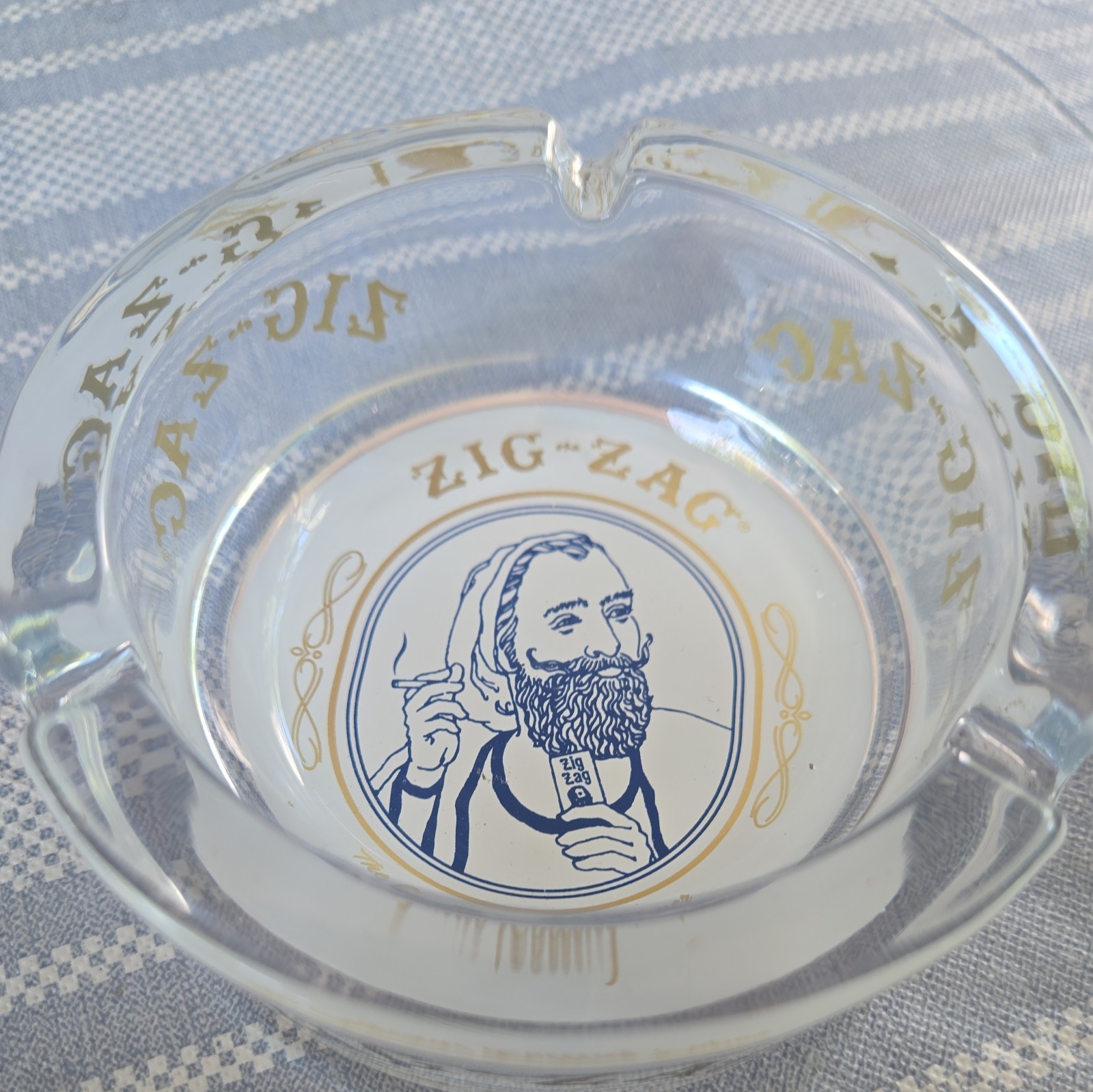 Zig-Zag Rolling Papers History Ashtray- Classic White, Handcrafted Glass