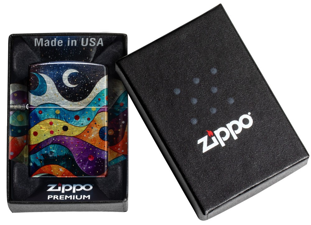Zippo Space Fusion Design Tumbled Chrome 540 Fusion Windproof Pocket Lighter,…