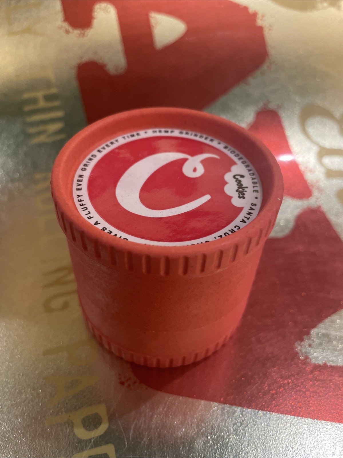 Cookies X Santa Cruz Hemp 4 Piece Grinder Eco Friendly (Red)
