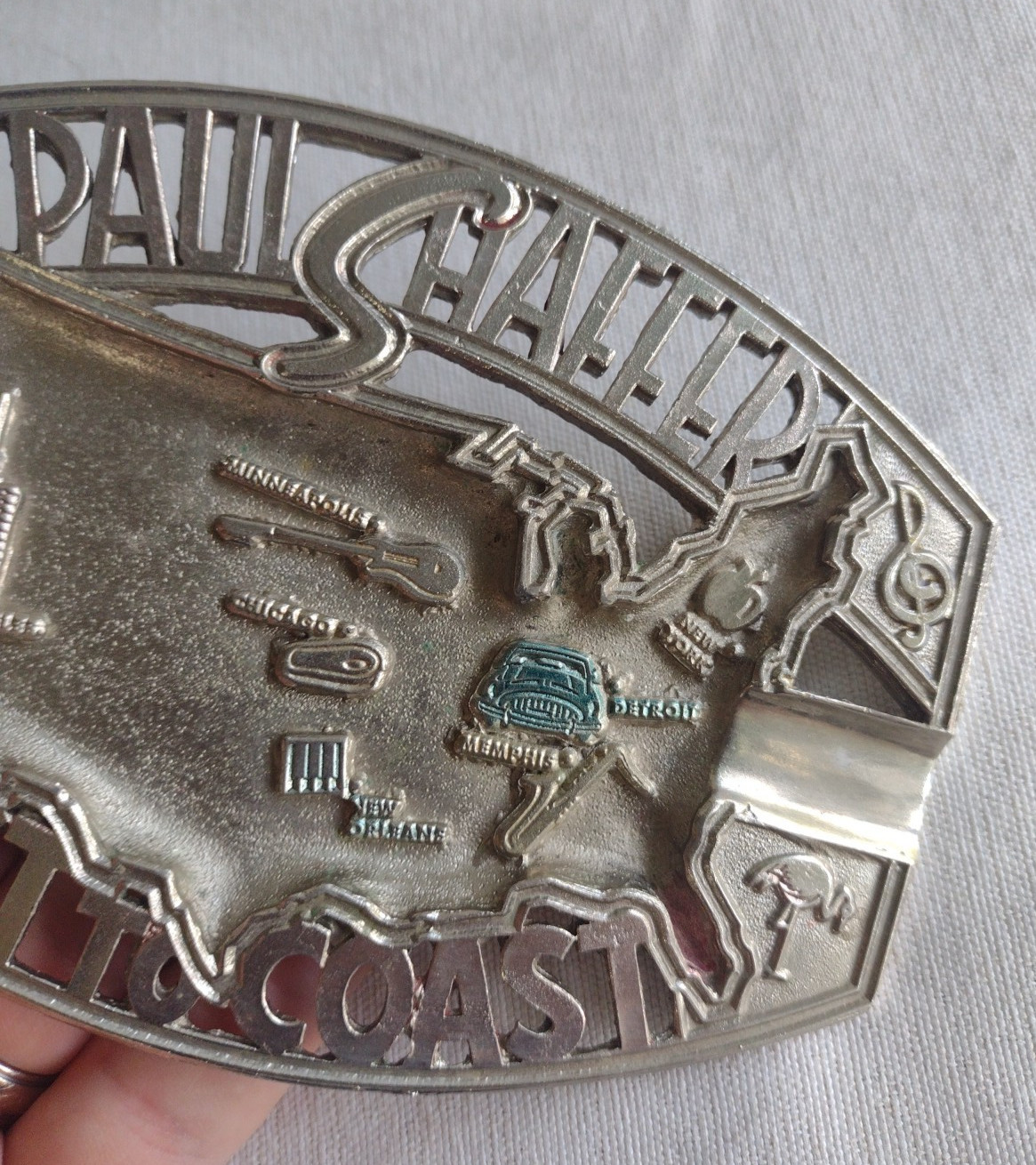 Vintage Paul Shaffer 1989 Coast to Coast Solo Album Promotional Metal Ashtray