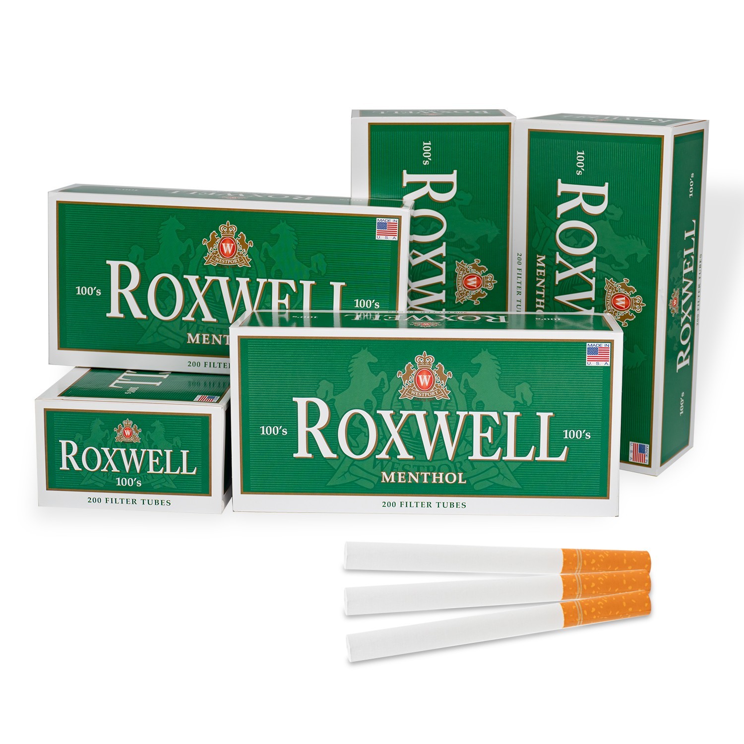Pre Rolled Tubes 100s Menthol Cigarette Filter Tube 200/Box: 50 Boxes by Roxwell
