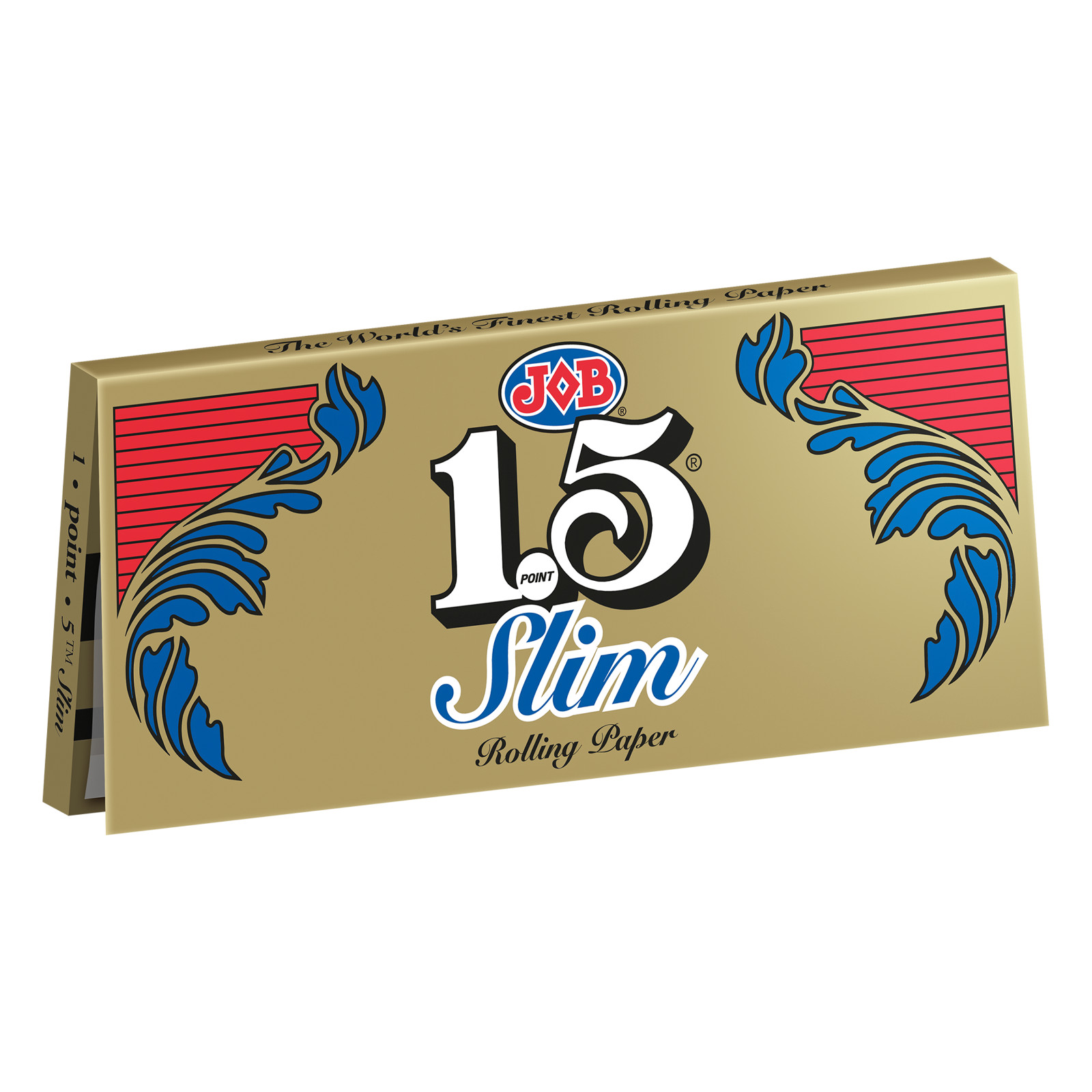 JOB Gold 1.5 Slim Cigarette Papers 1 1/2 Slim Rolling Papers (5 Booklets)
