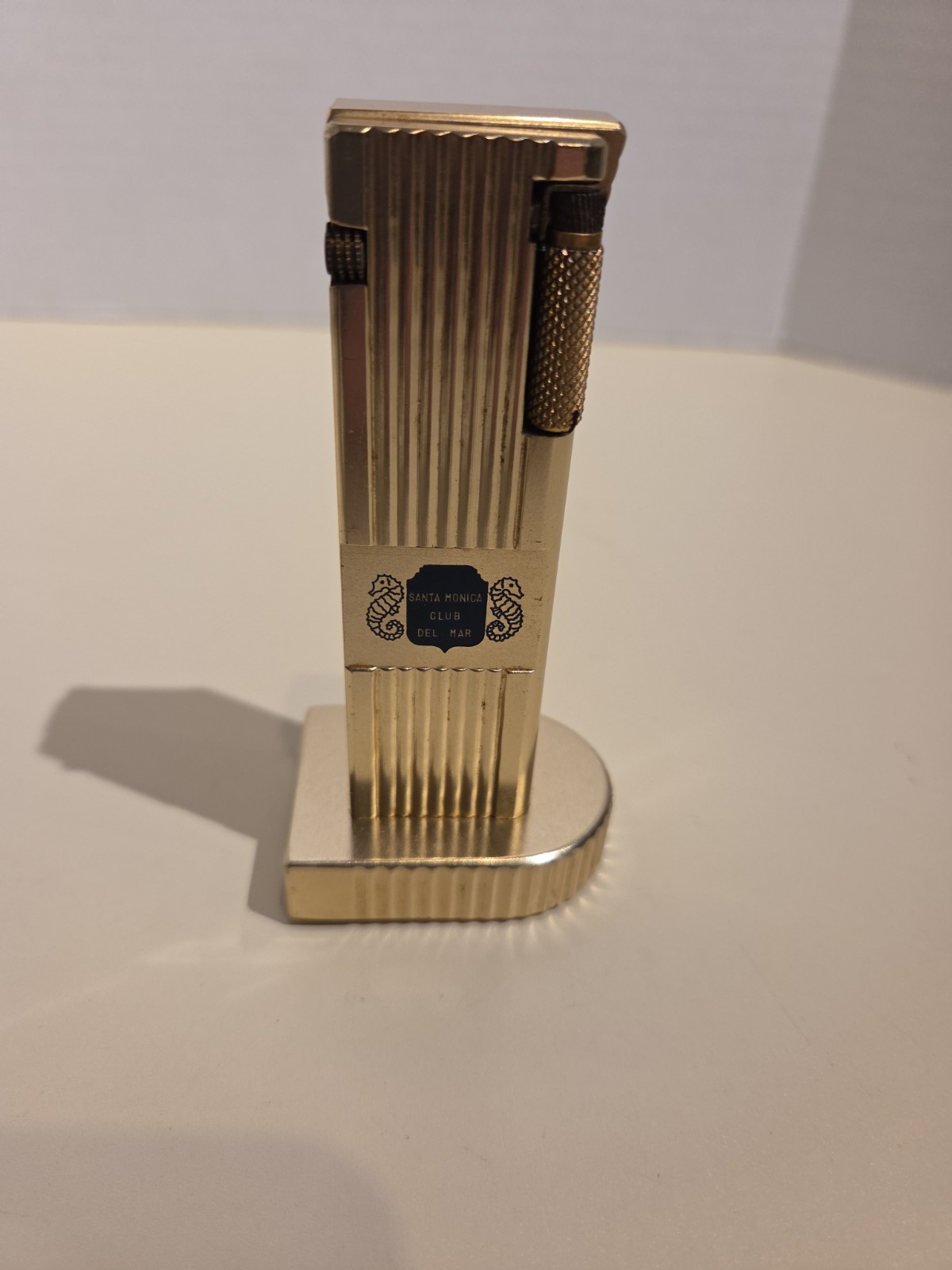 Vintage Cygnus Petrol Table Lighter Made in Japan Del Mar Hotel Club Advertising