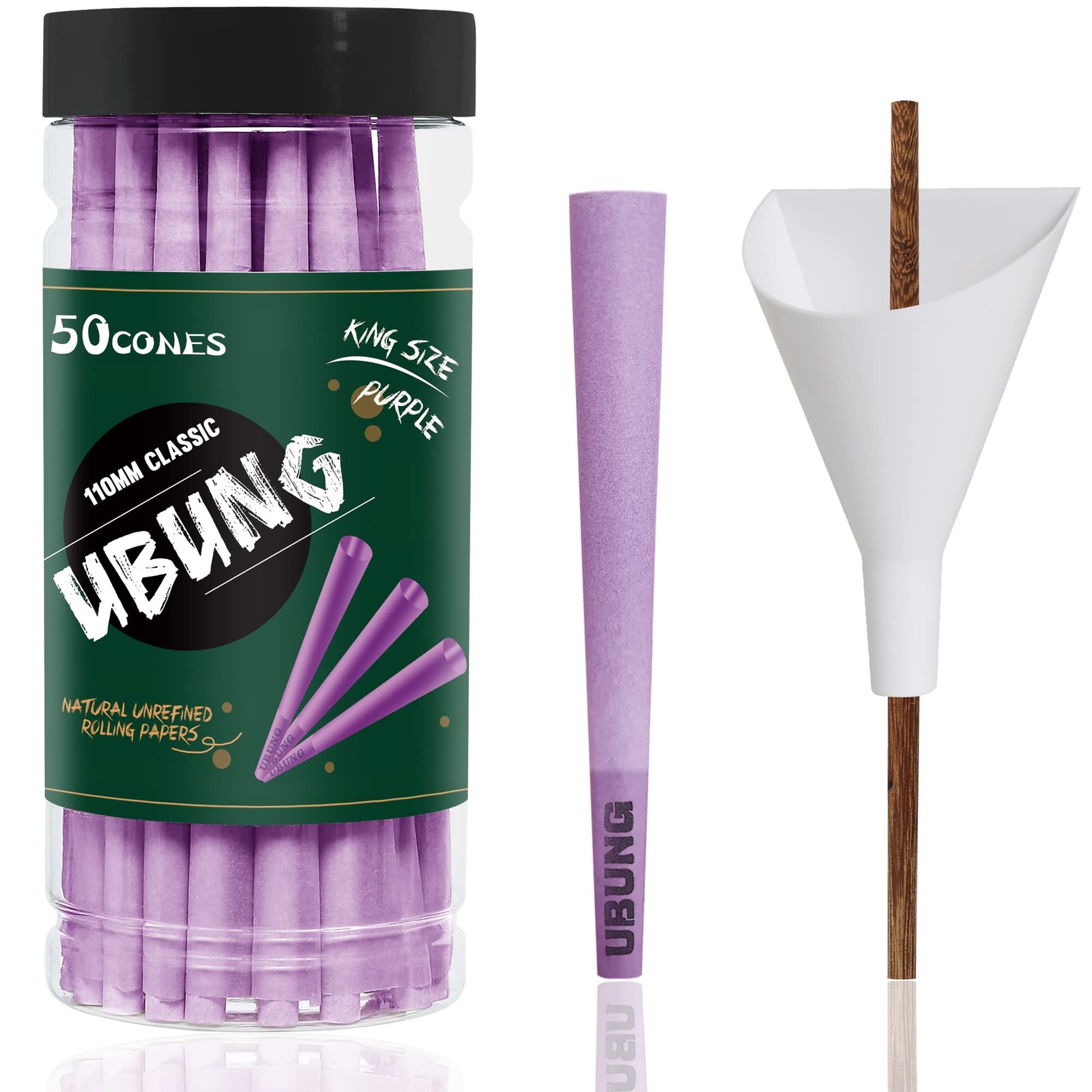Purple Cones 50 Pack – Classic King Size Length 4.25 in / 108 mm – Pre Rolled…