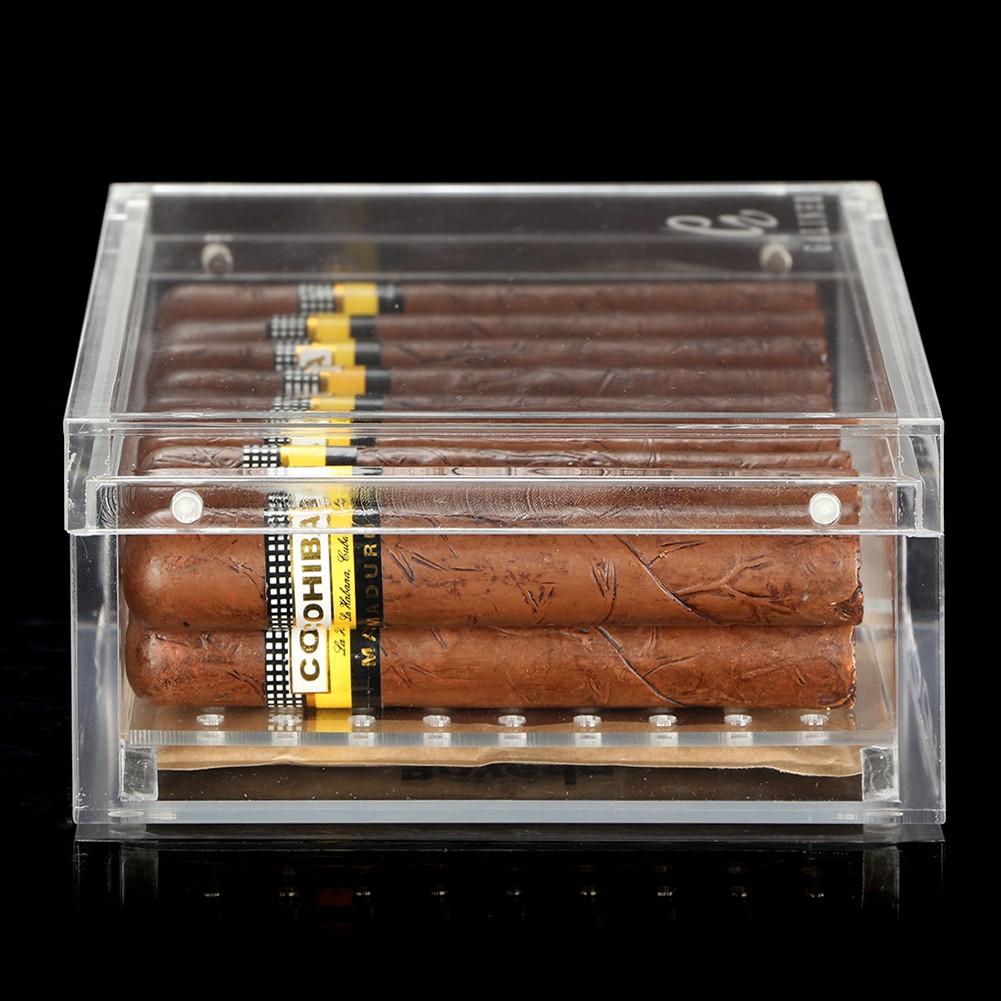 Galiner 20-35CTS Acrylic Plastic Cigar Humidor Cigars Cases Holder Transparent