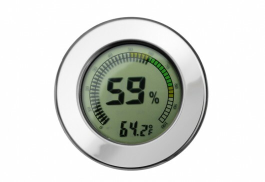 Digital Analog Hygrometer Polished Silver Bezel Calibration Capable Adjustable