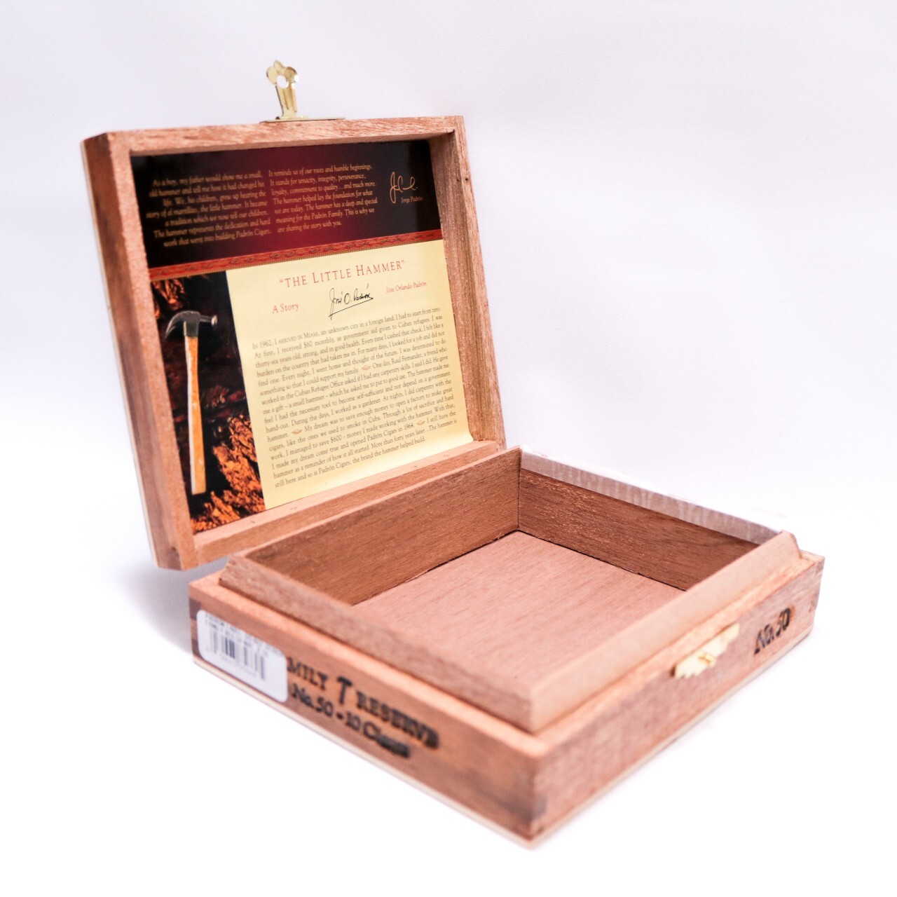Padron Family Reserve No. 50 Empty Wood Cigar Box 6″ x 5″ x 1.75″