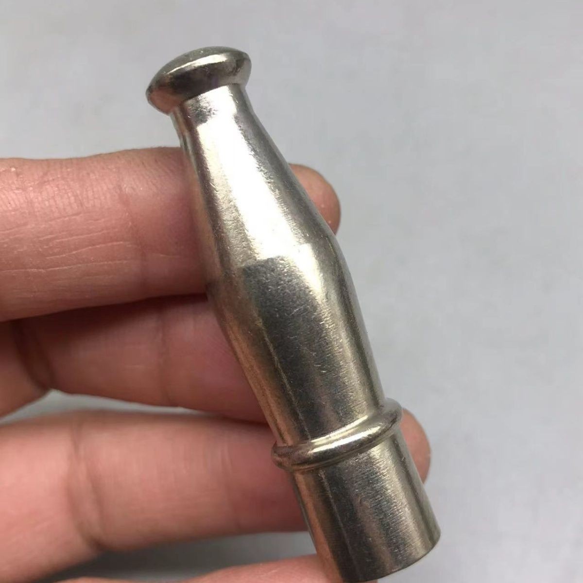 Pagoda White Copper Pipe Mouthpiece With Brass Bowl