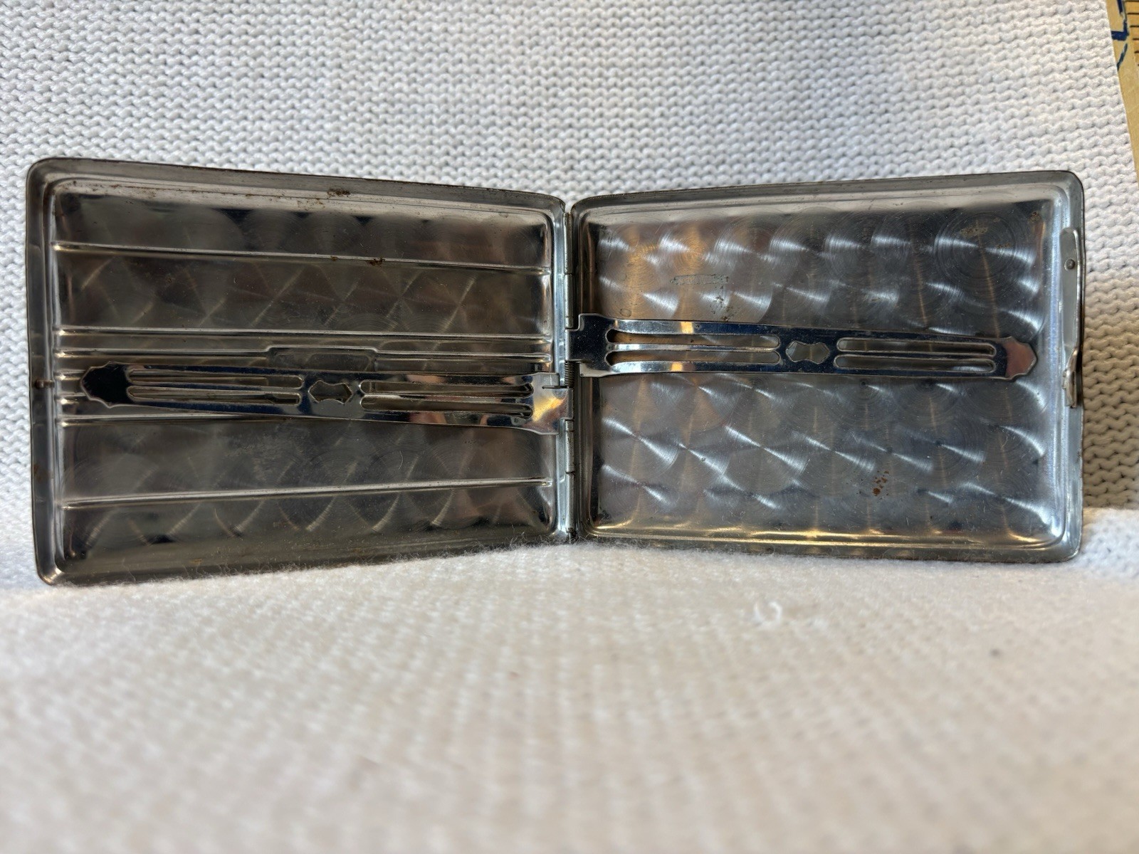 Vintage Art Deco Cigarette Case Brown & Gold Metal Enamel Pocket Case
