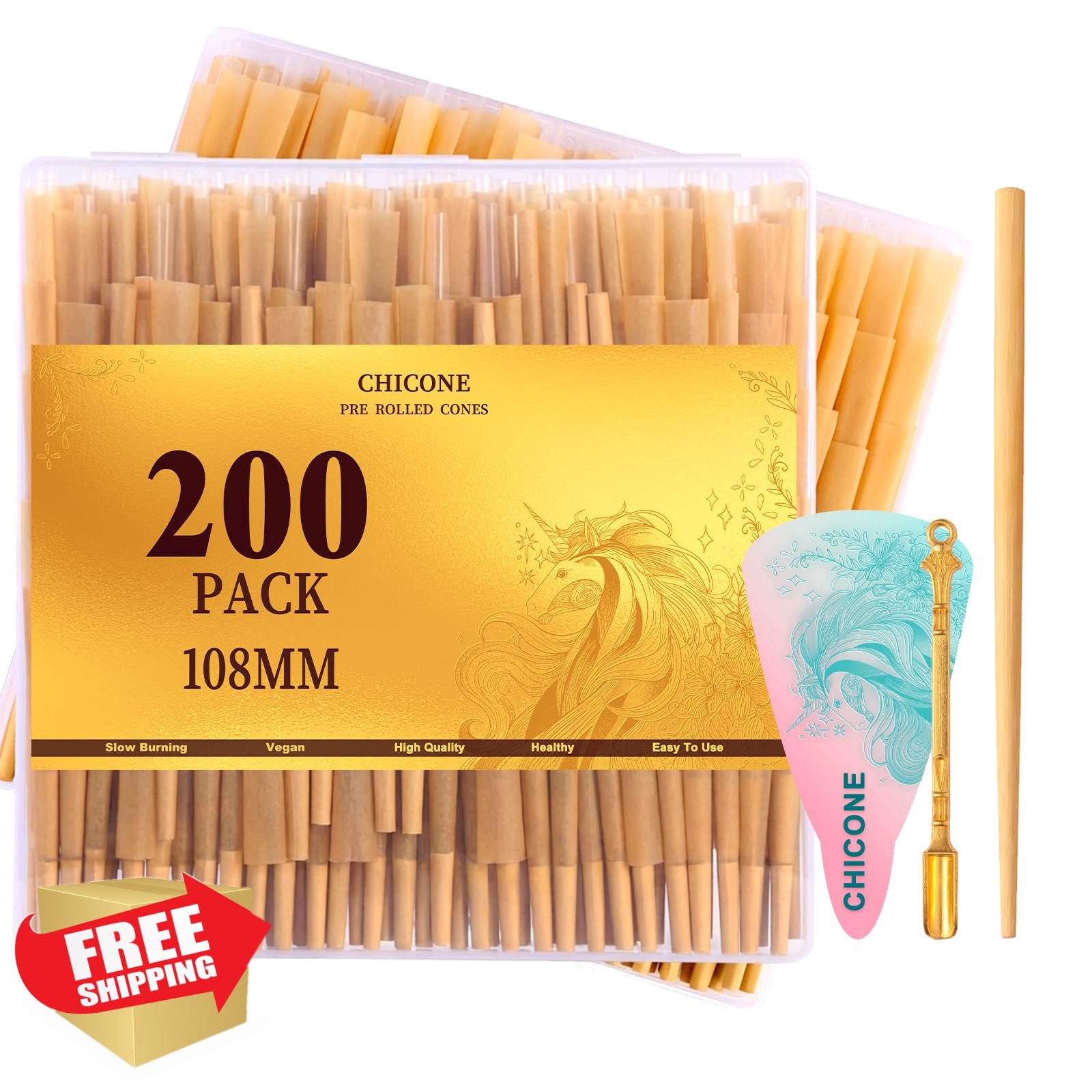 CHICONE 200 Rolling Paper Cones King Size