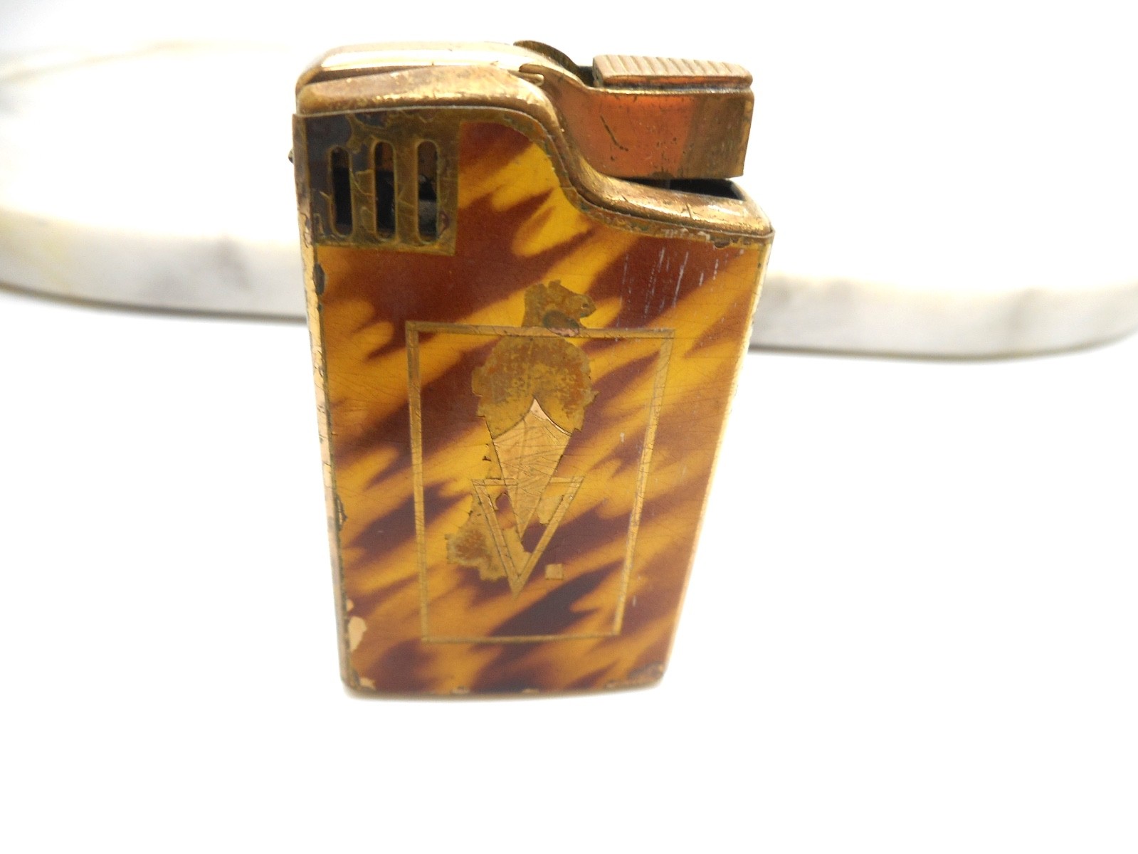 Vintage Working Music Box Lighter Aria Branded Brass