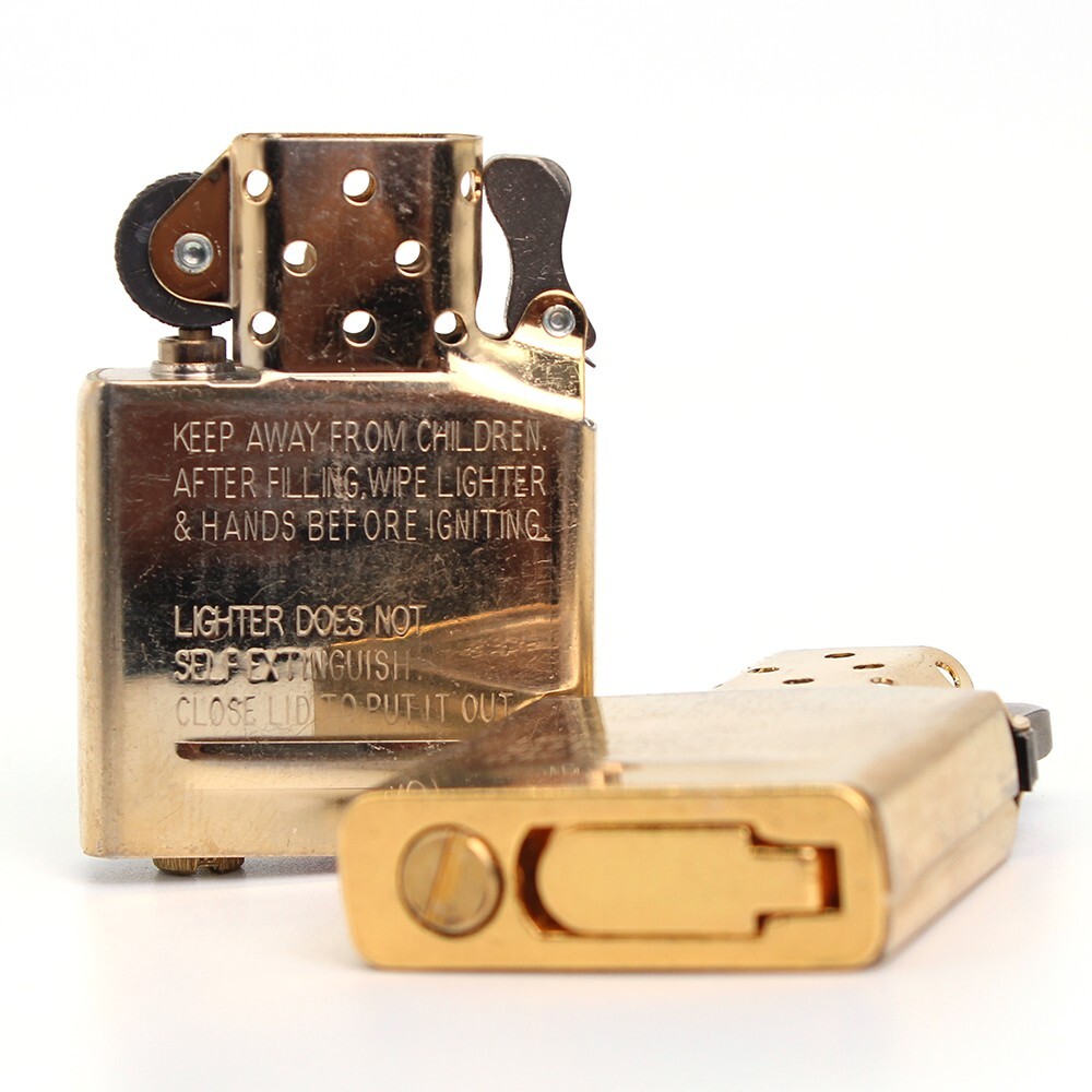 Zippo replacement fluid lighter insert plus Metal fuel saving gasket/ Gold