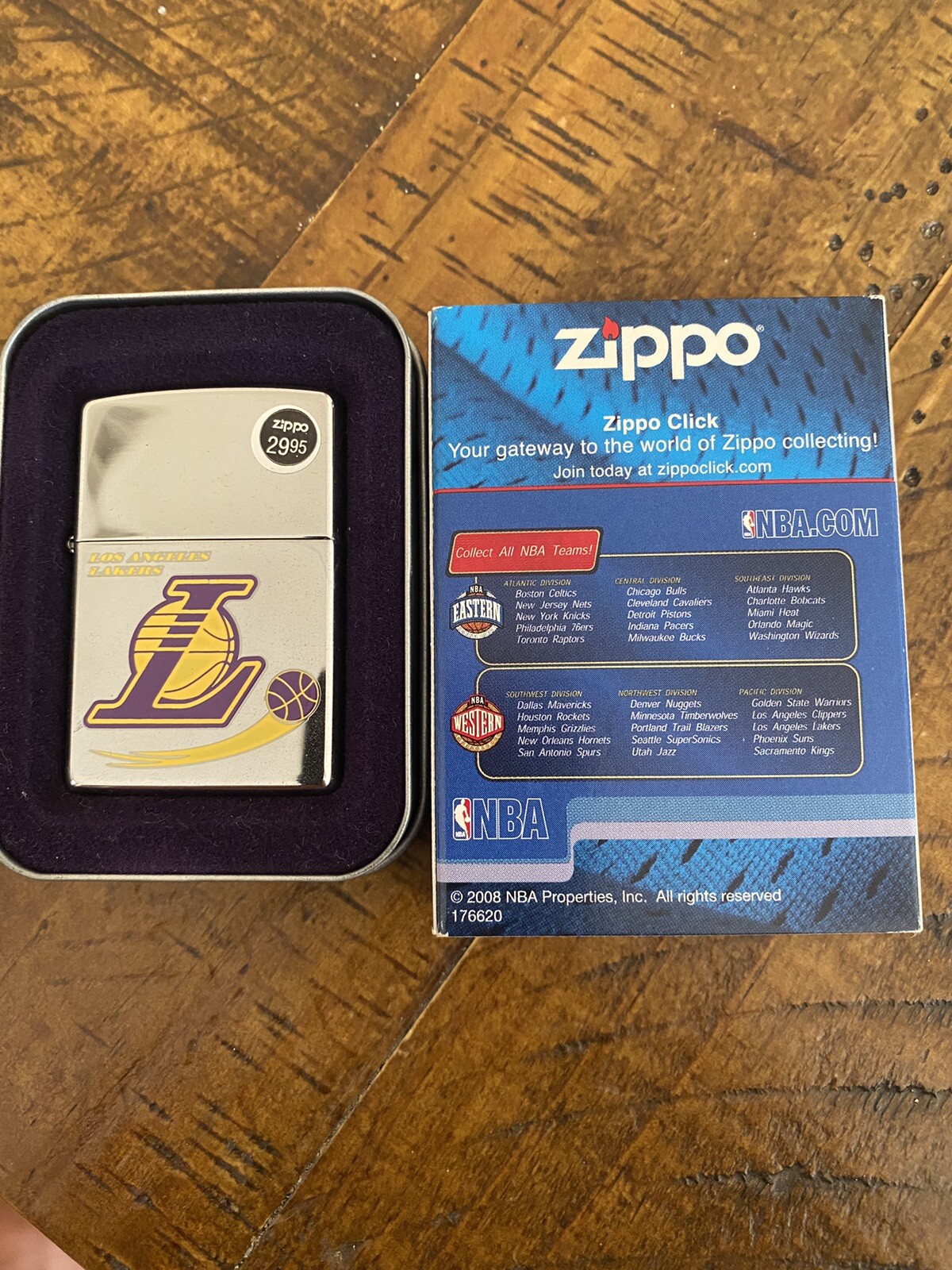 Polished Chrome Lakers Zippo Lighter New Sealed!!