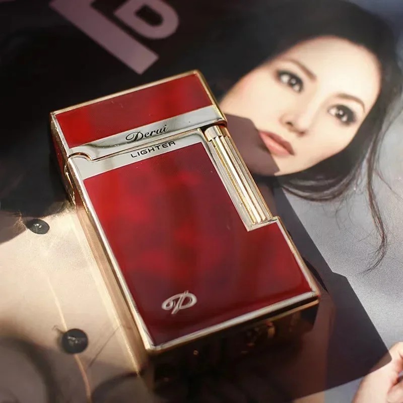 Derui Classic Loud Lighter Metal Inflatable Open Flame Side Slip Ignition Butane