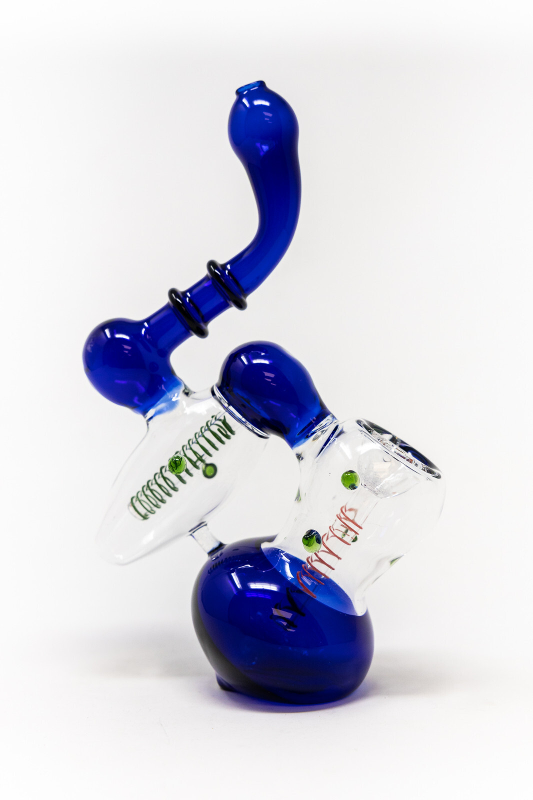 Hookah Water Pipe 7″ Blue Double Chamber Tobacco Bubbler Bong – Fast Ship