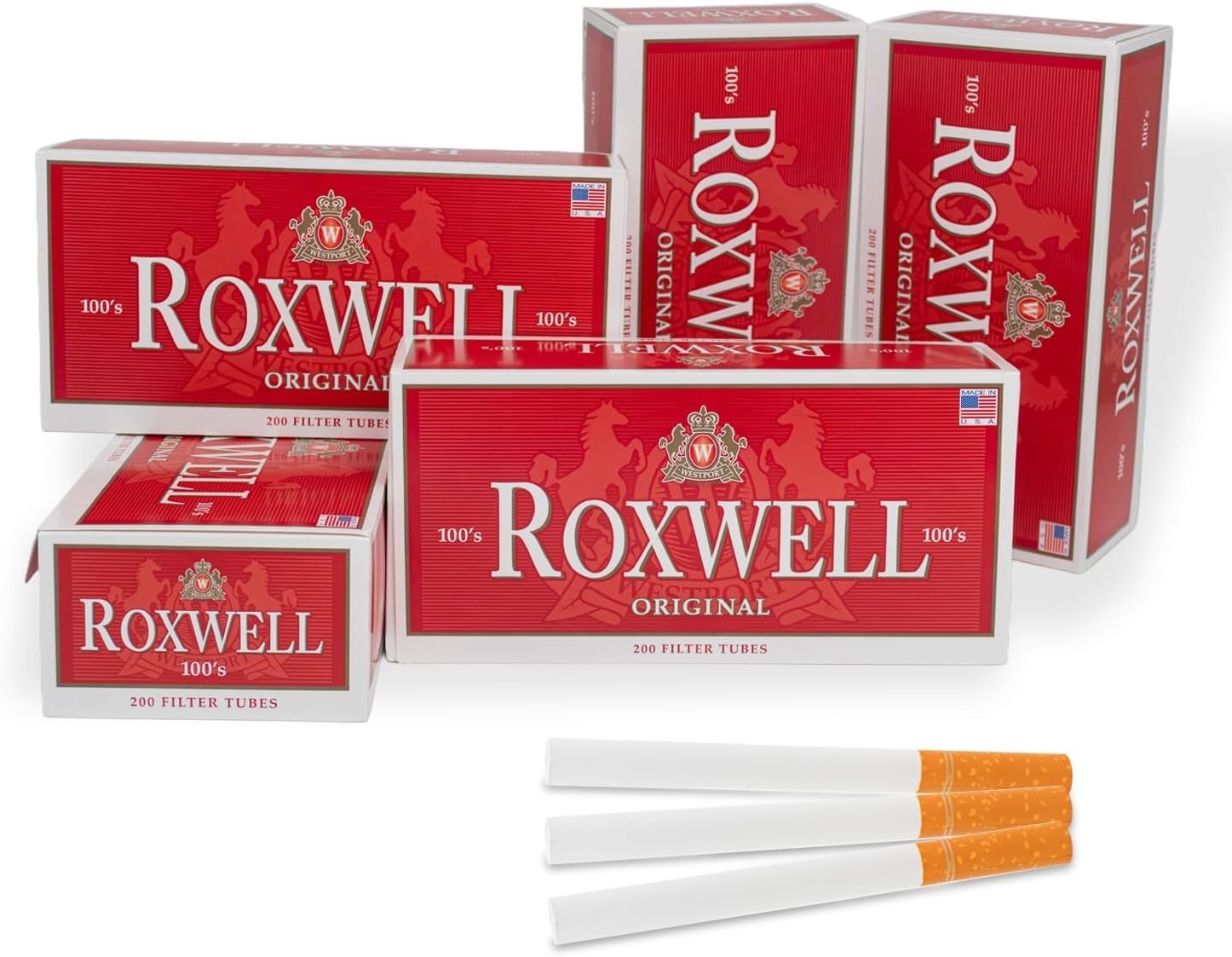 Roxwell Cigarette Tubes 100mm 1000 Count – 5 Boxes 200 Tubes