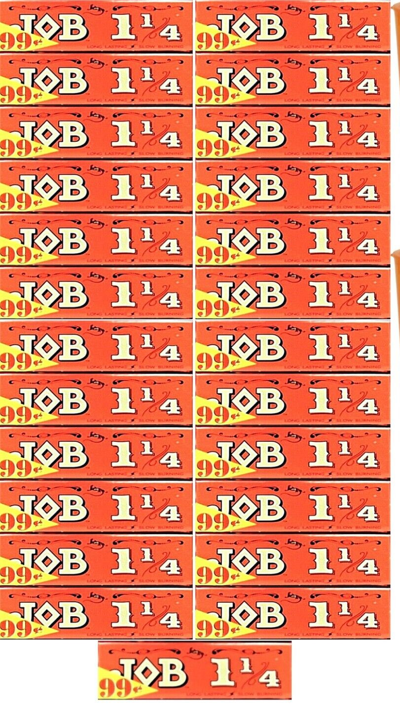 25x Job 1 1/4 Rolling Papers Orange Red Great Price! *USA SHPD*