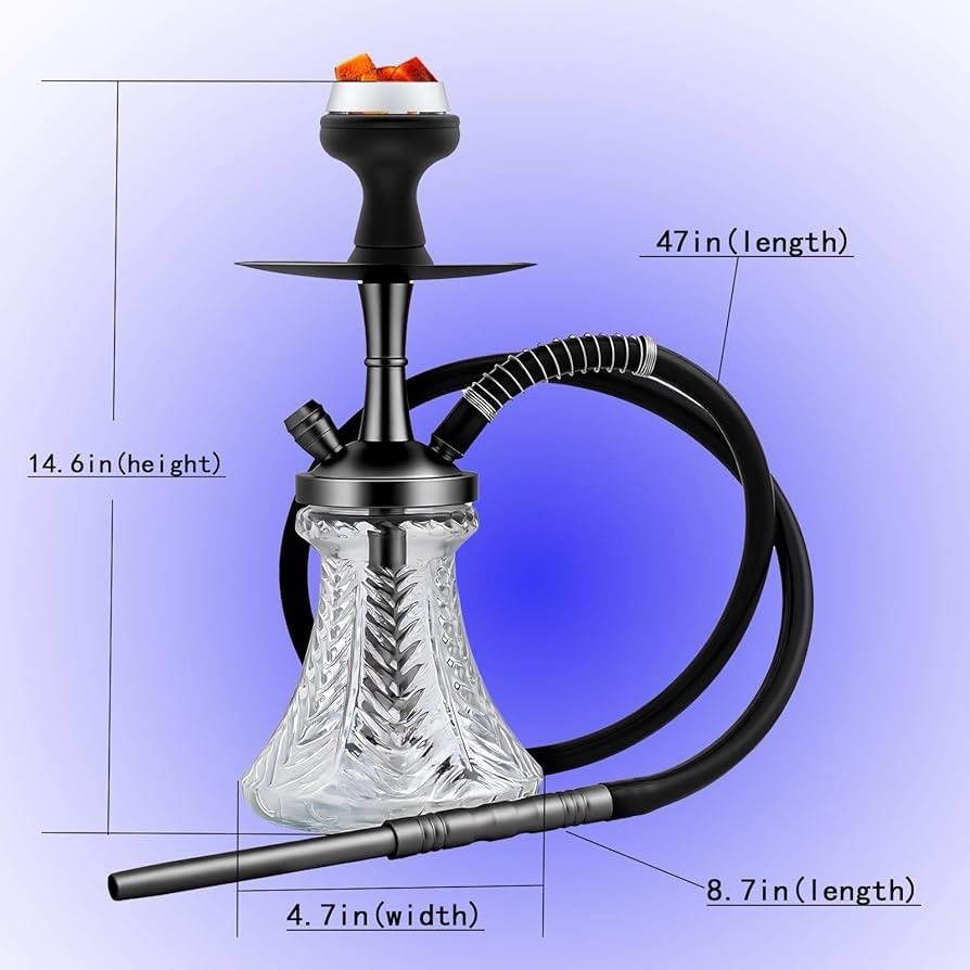 Brand New Black Portable Hookah with Carrying Bag and Extra Tips
