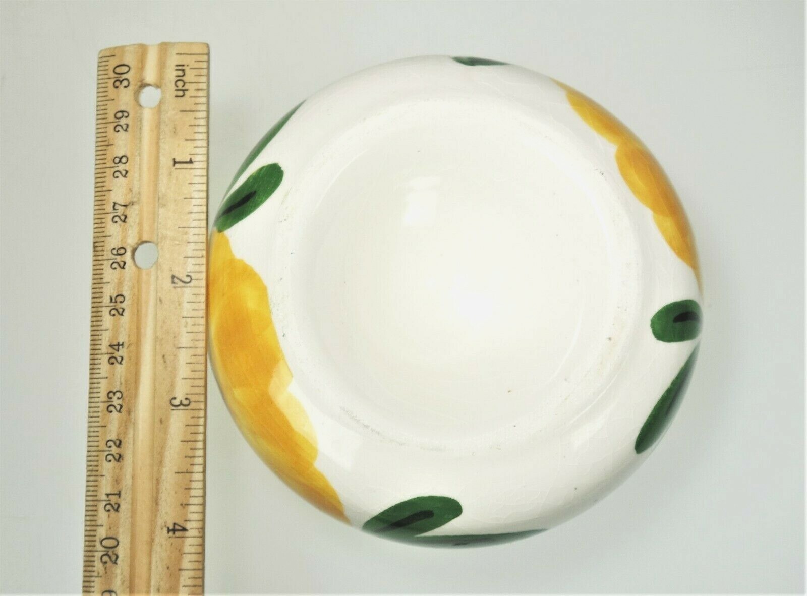 Round Personal Ashtray Ceramic Pottery Yellow Flower Boho Indoor Outdoor