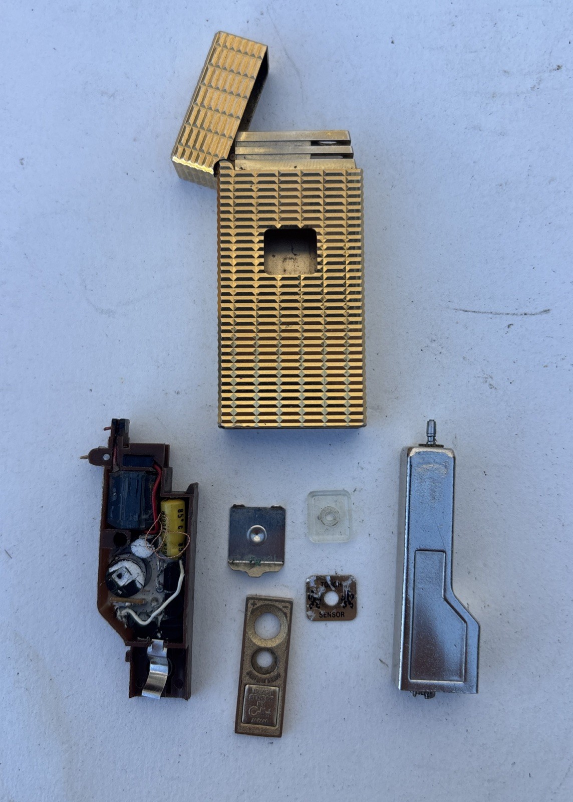 Vintage COLIBRI “TOUCH SENSOR” Gold Black Lighter – Parts Or Repair