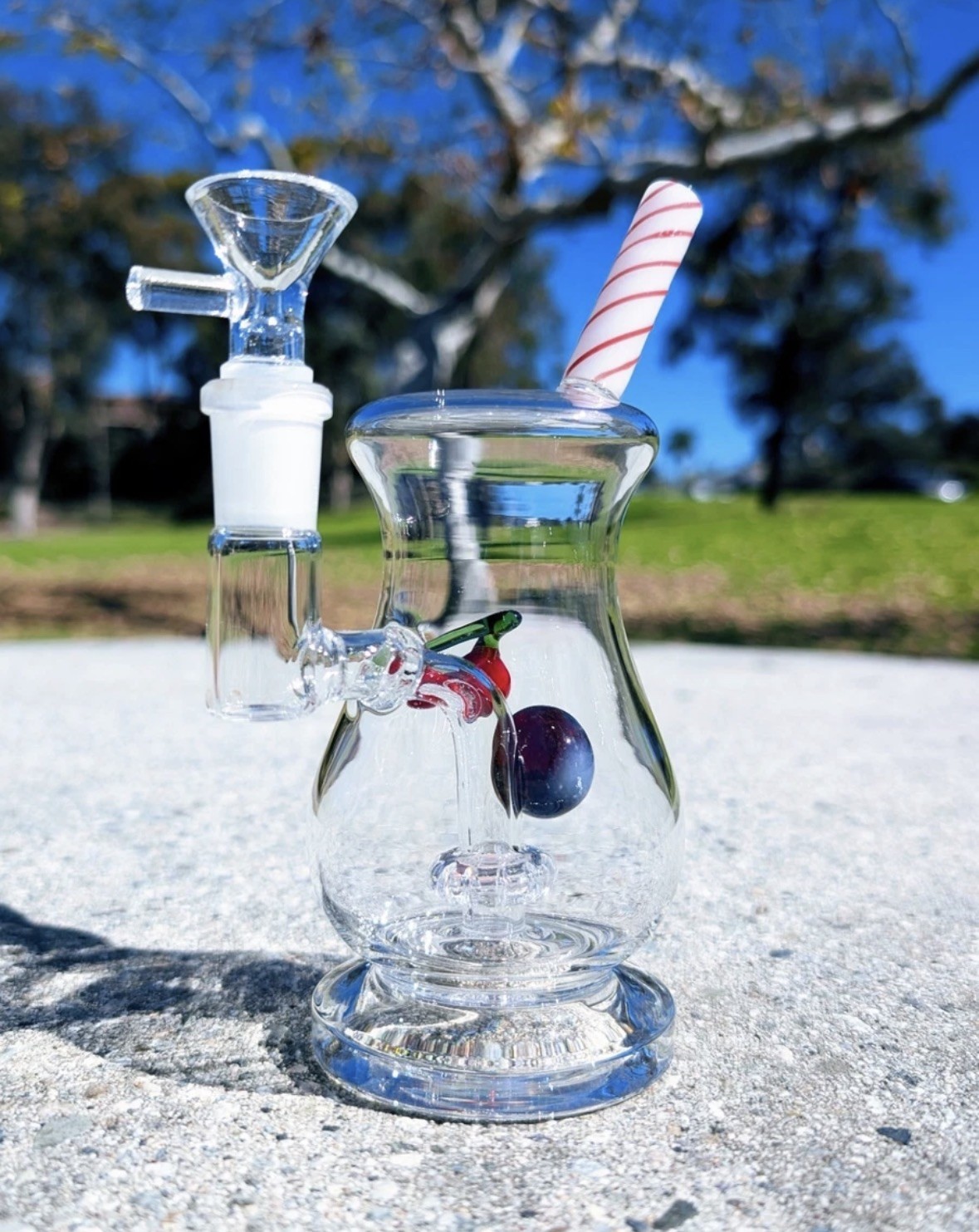 7″ Cute Cherry Float Bong Showerhead Perc Premium Quality Water Pipe Hookah