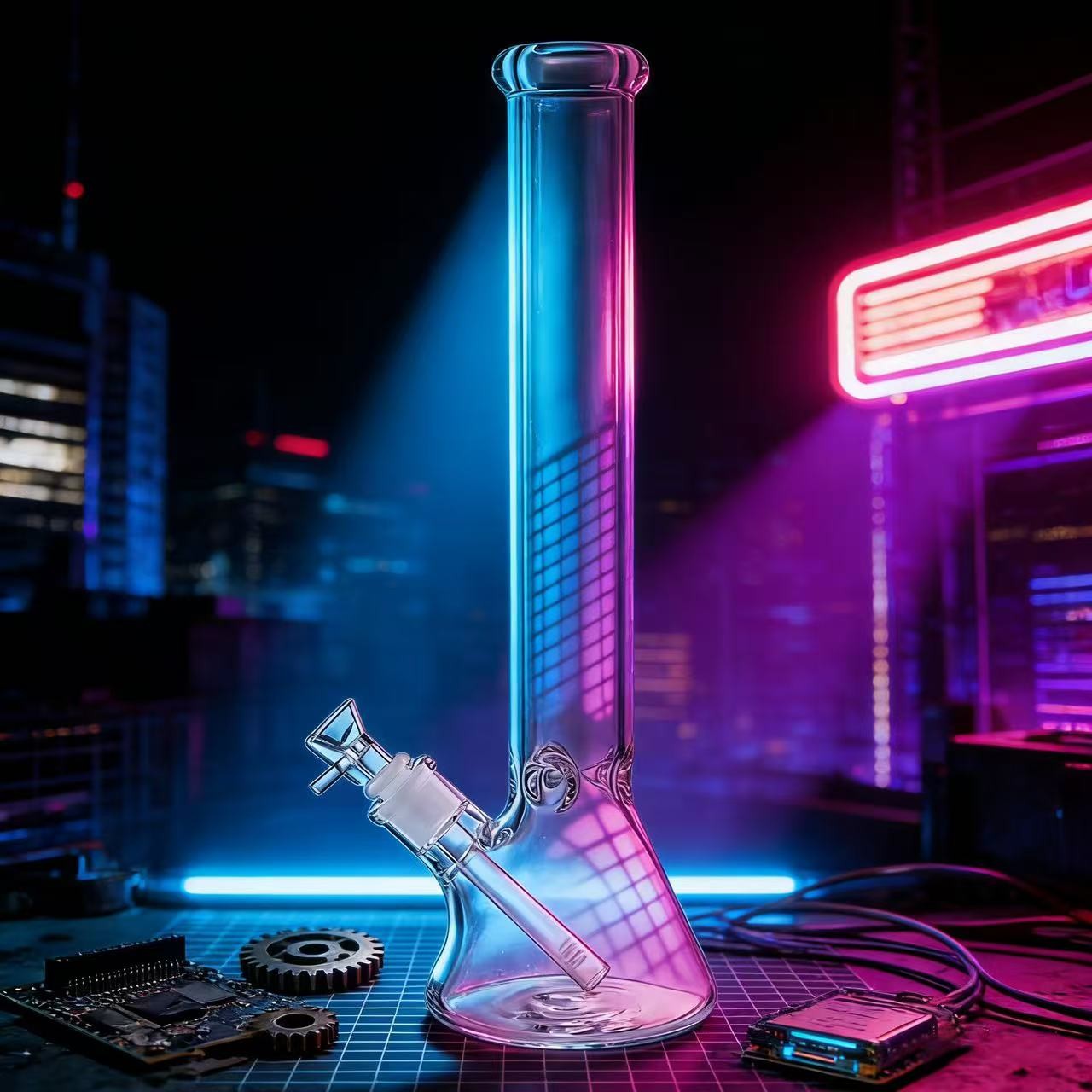 16″ Heavy 9mm Thick Glass Bong Heavy Bong Water Pipe 14mm Bowl Beaker & Screen