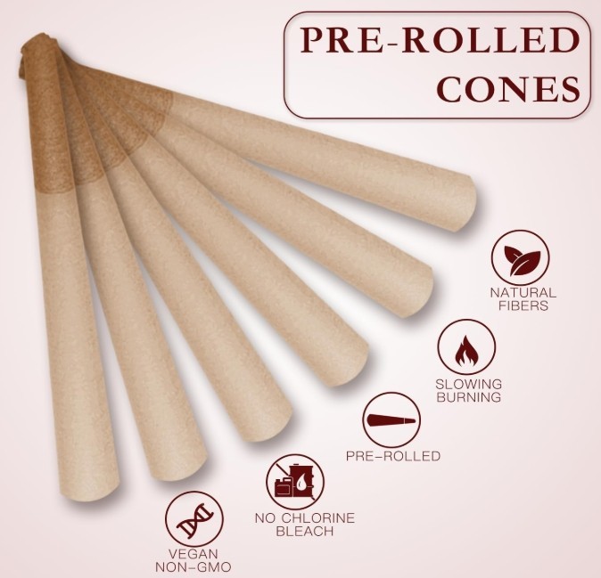200 Pack 1-1/4 Pre-Rolled Cones – Slow Burn Paper Cones with Tips & Packing Tube