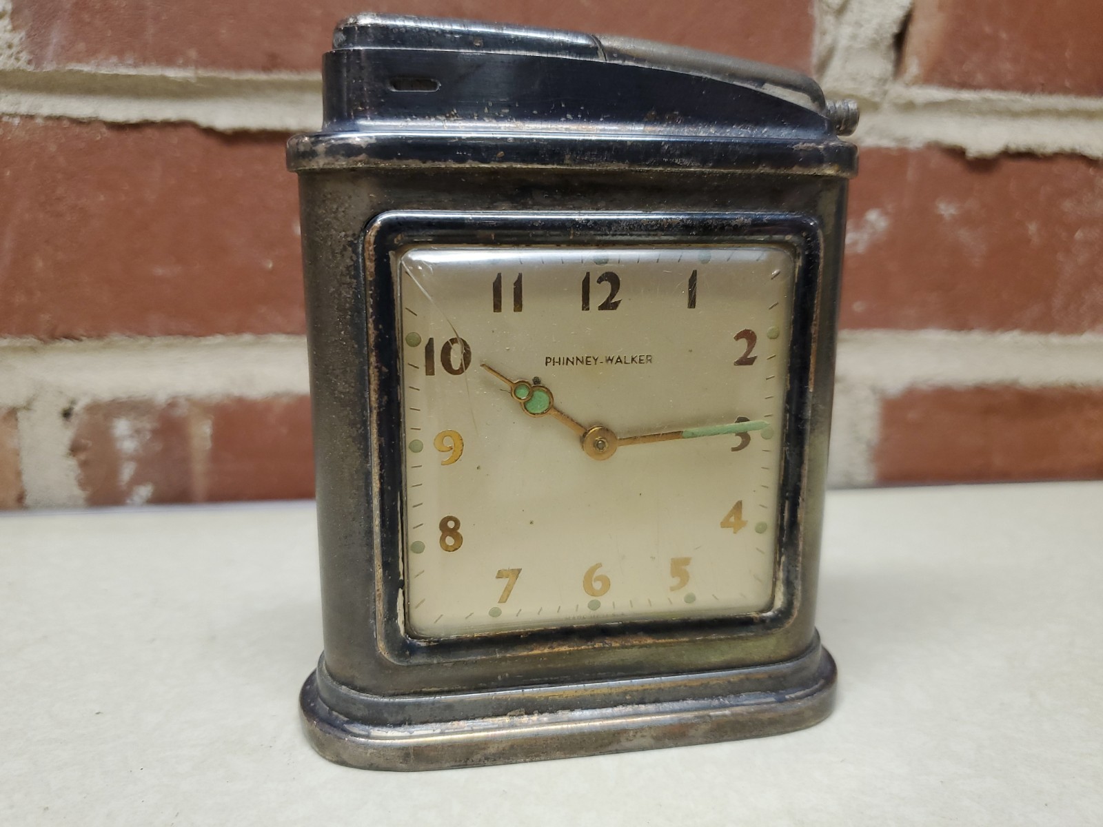 Vintage 1940s Phinney Walker Clock Table Lighter | Working Condition | VERY RARE