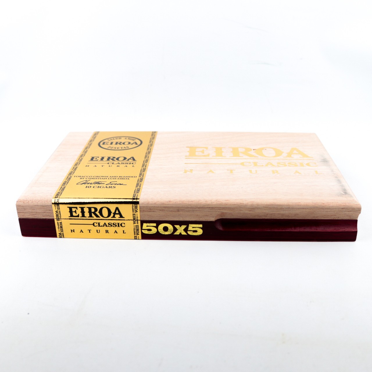 Eiroa Classic Natural 50 x 5 Empty Wood Cigar Box 10.75″ x 6.5″ x 1.25″
