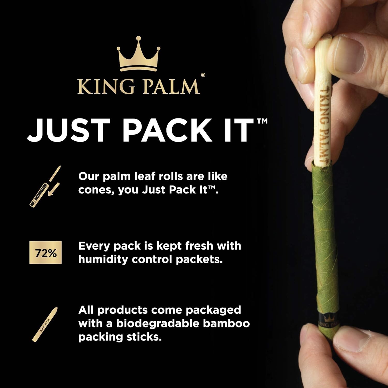 King Palm | Mini | Honey Mango | Palm Leaf Rolls | 2 Packs of 2 Each = 4 Rolls