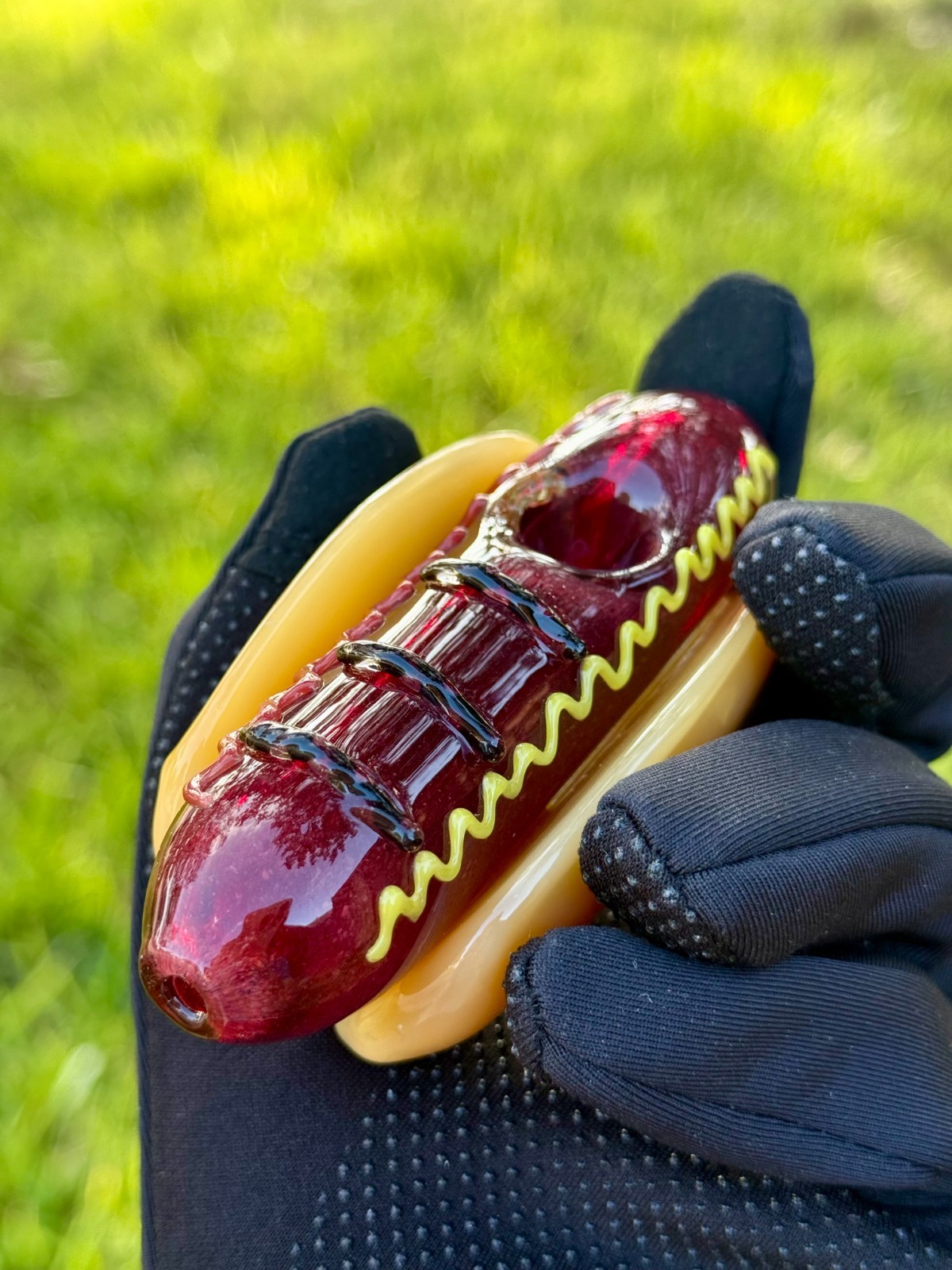 Hot Dog Glass Pipe Smoking Hand Spoon Pipe Tobacco Glass Smoke Bowl Gift
