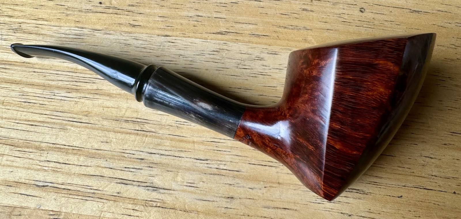 *Lightly Smoked* Peter Klein B Grade Smooth Pickaxe w/ Horn Shank Estate Pipe
