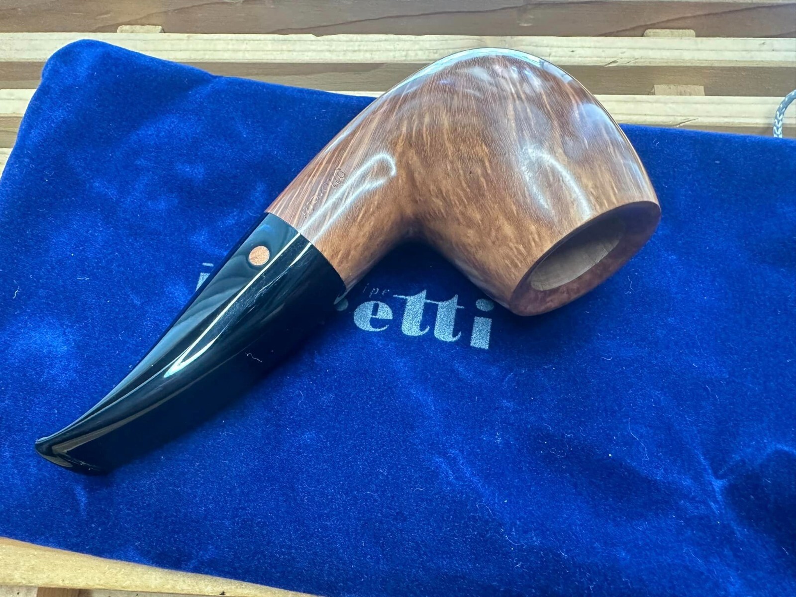 Moretti Bent natural briar pipe smooth high grade chubby handmade 301 oz.2,3