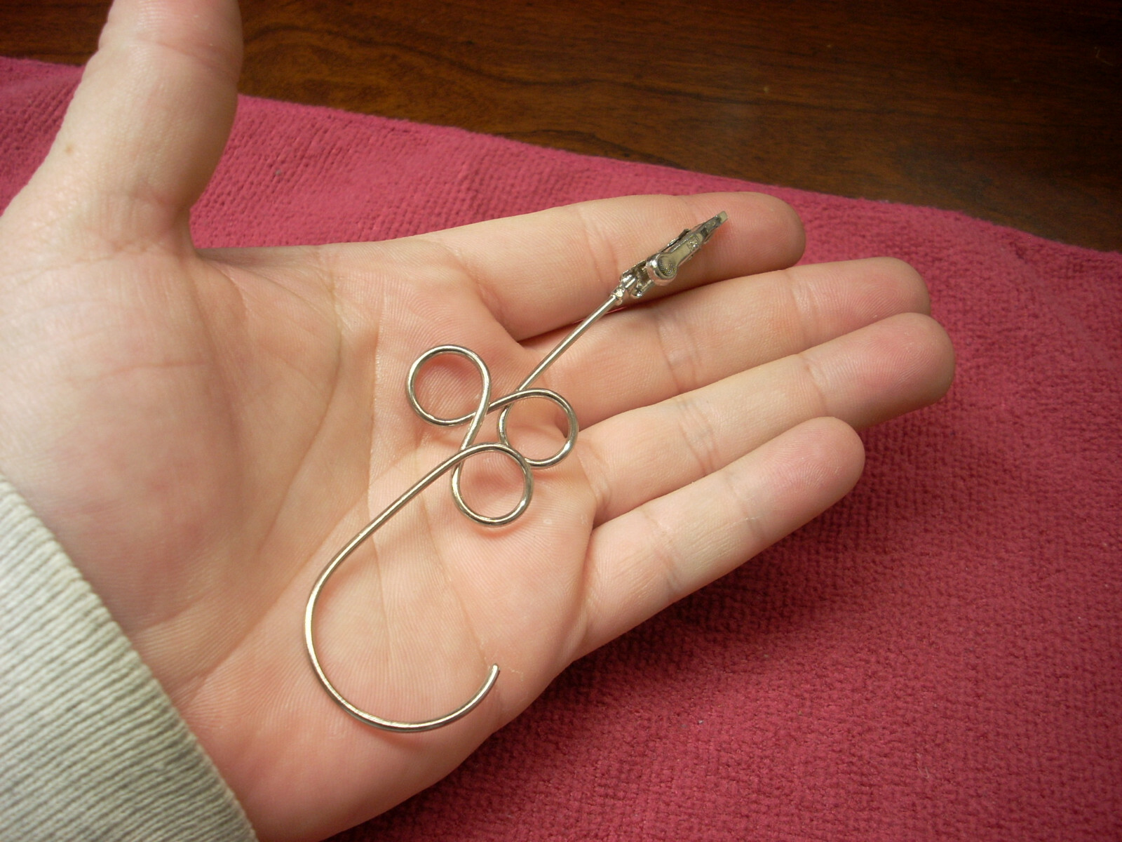 TOBACCO SMOKING TOOLS: SILVER 3 HOOP LONG HOOK HINGE ROACH CLIP – 5PCS. LOT (00)