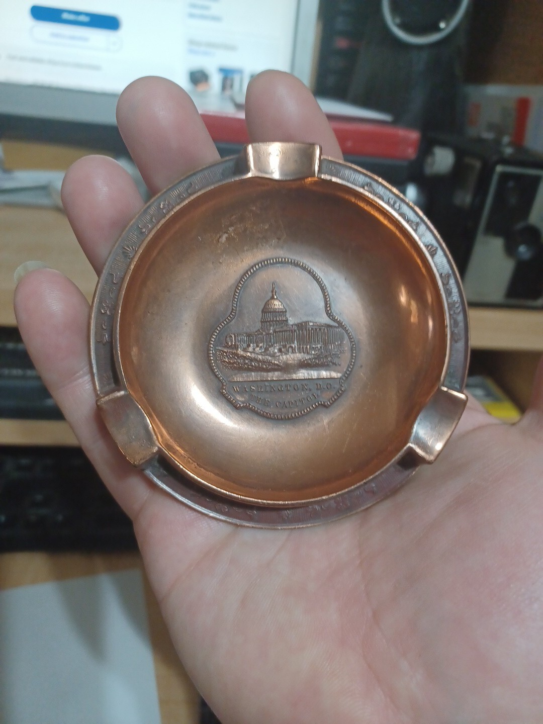 U. S. Capitol Washington D. C. Vintage 4” Ashtray Not Sure Copper OR Bronze