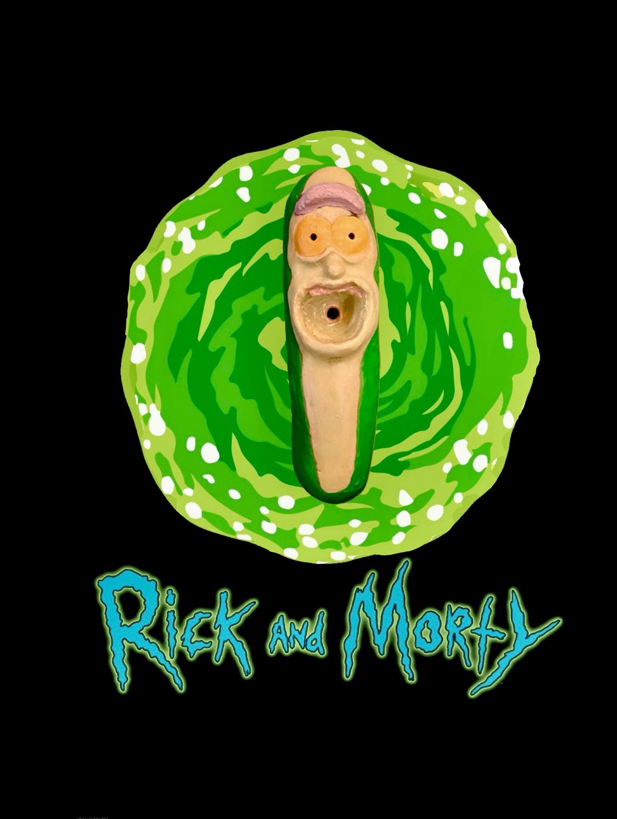 Rick and Morty (Pickle Rick)smoking pipe